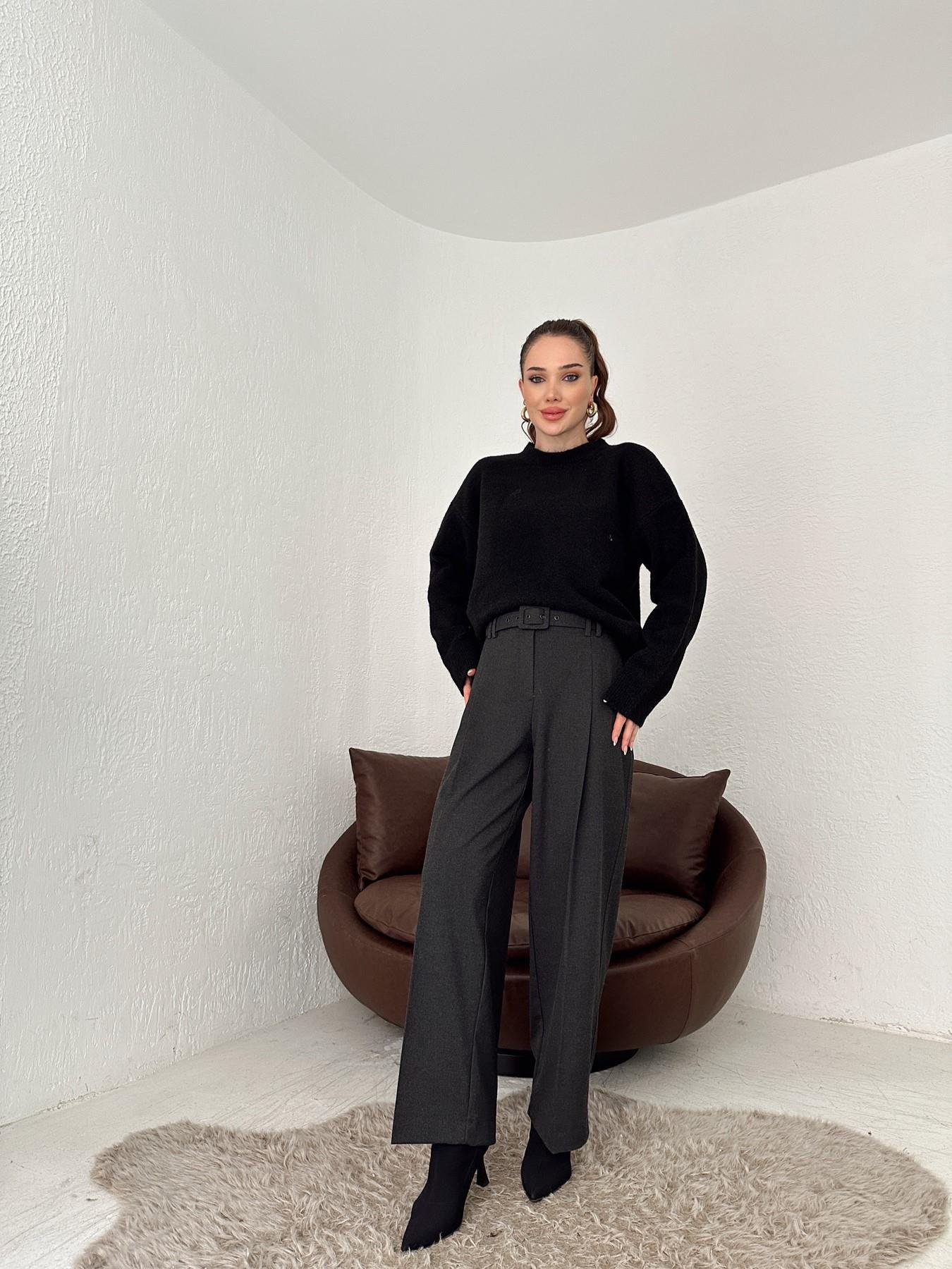 Kemerli Bol Paça Pantolon ANTRASİT