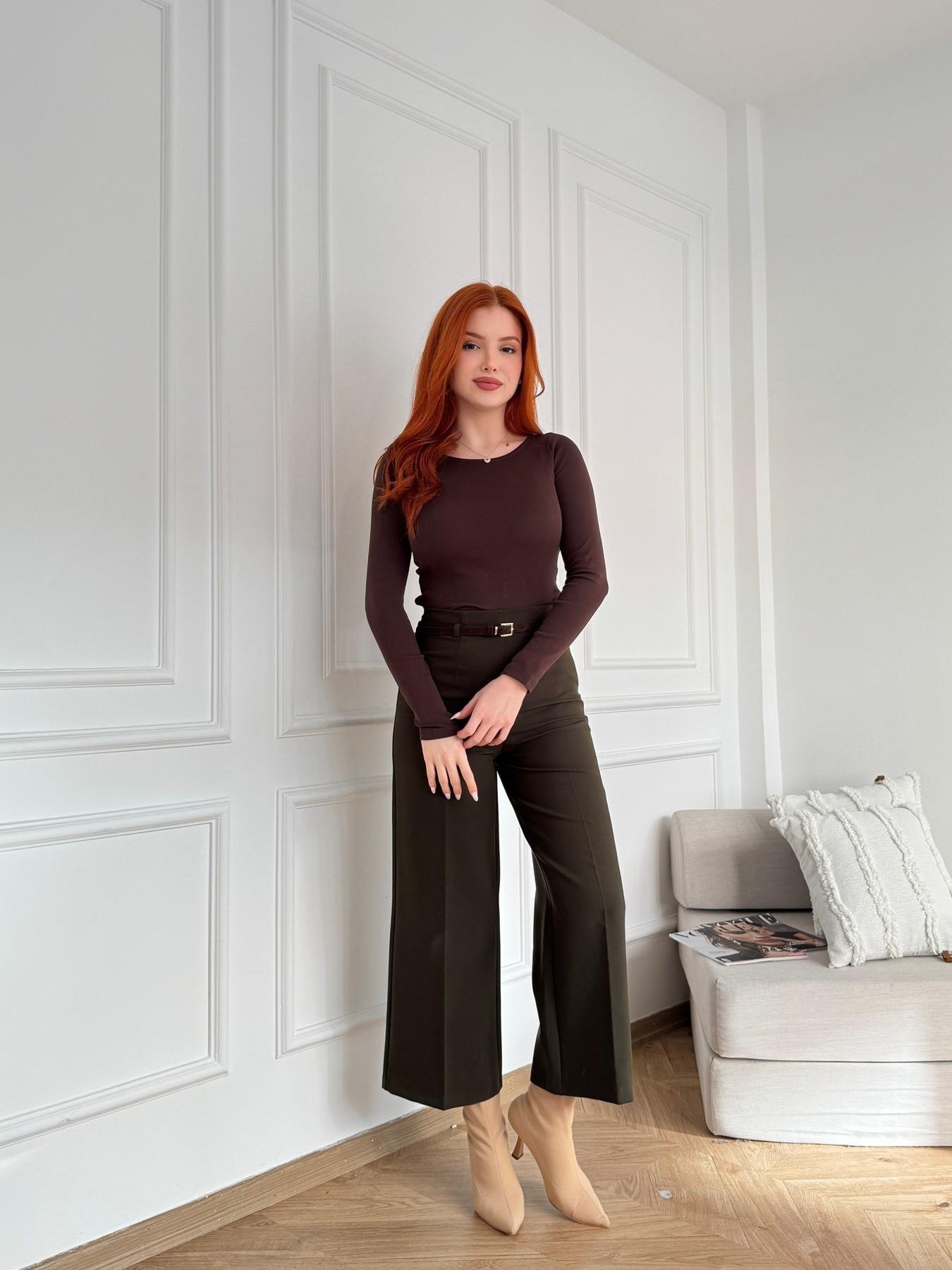 Kemerli Culotte Pantolon Haki