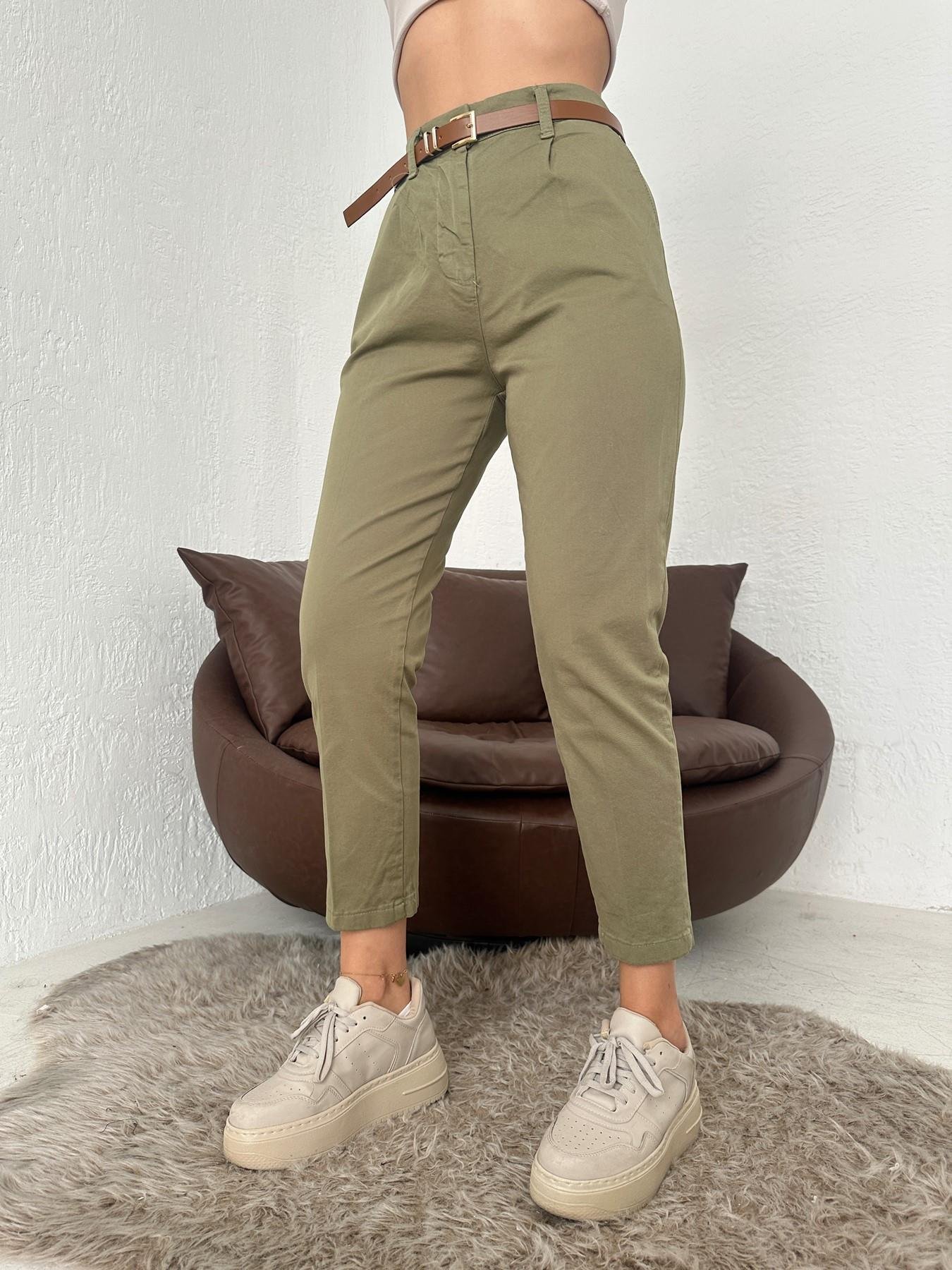 Kemerli Gabardin Pantolon Haki