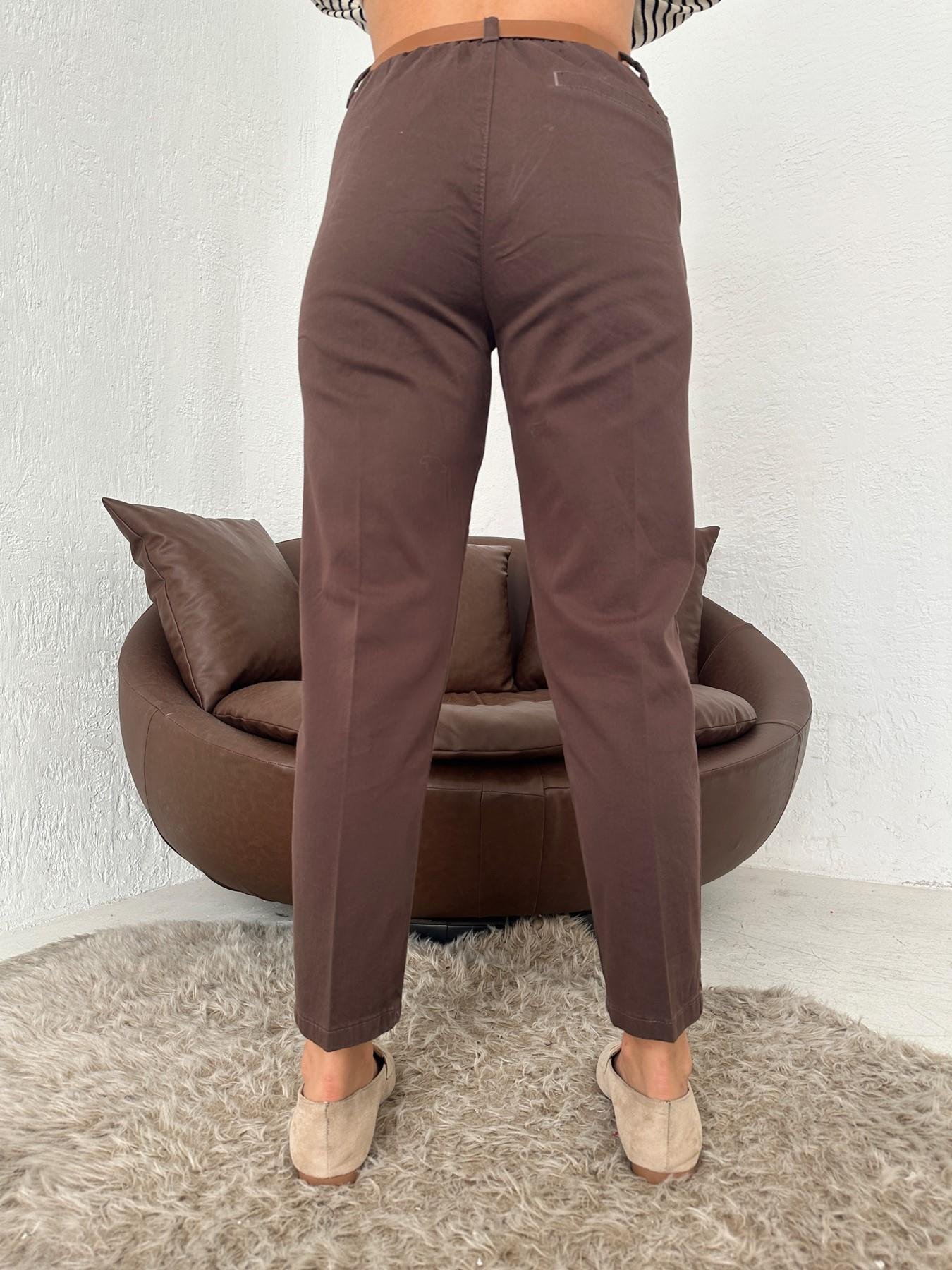 Kemerli Gabardin Pantolon Kahve