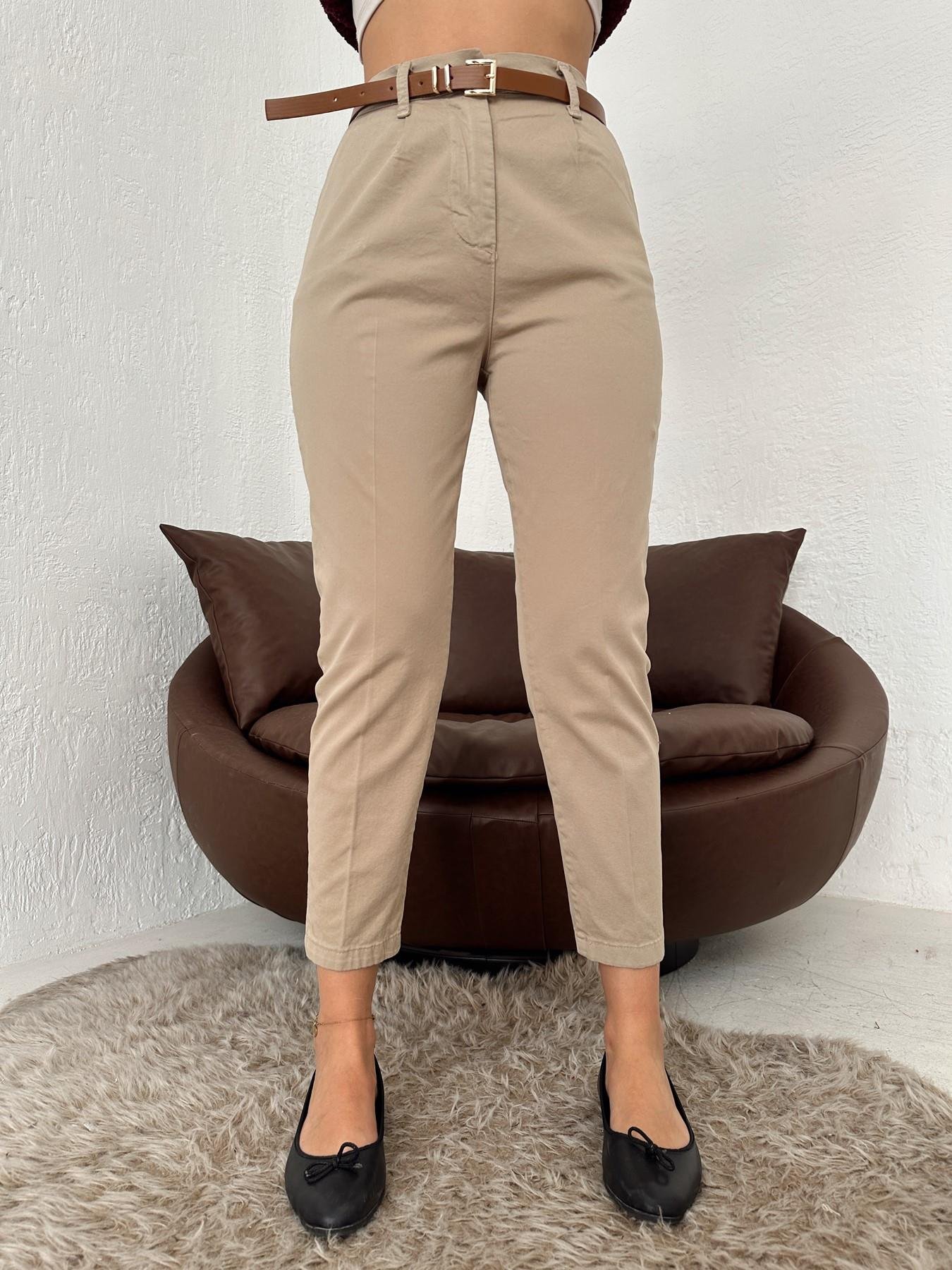 Kemerli Gabardin Pantolon Koyu taş