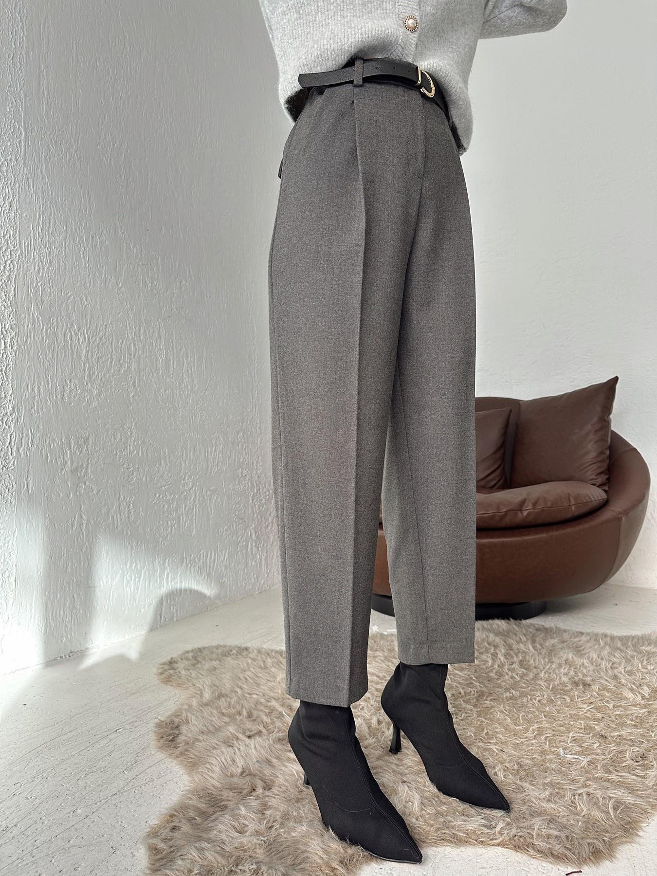 Kemerli Havuç Pantolon GRİ