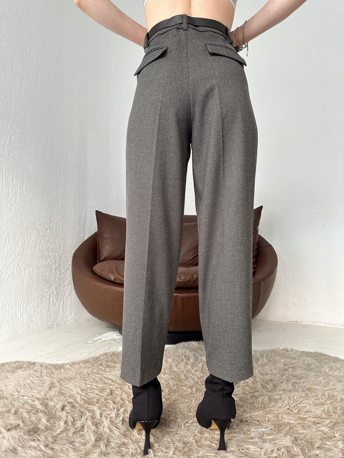 Kemerli Havuç Pantolon GRİ