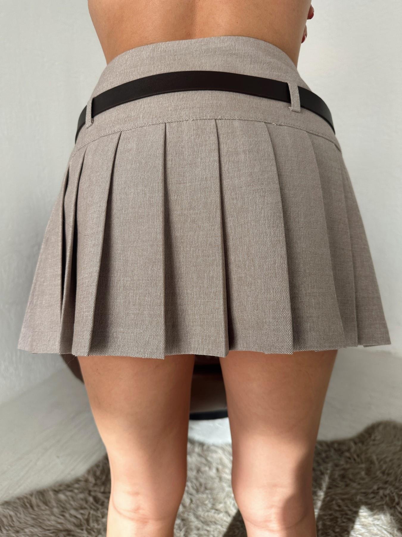 Kemerli Pileli Şort Etek CAMEL