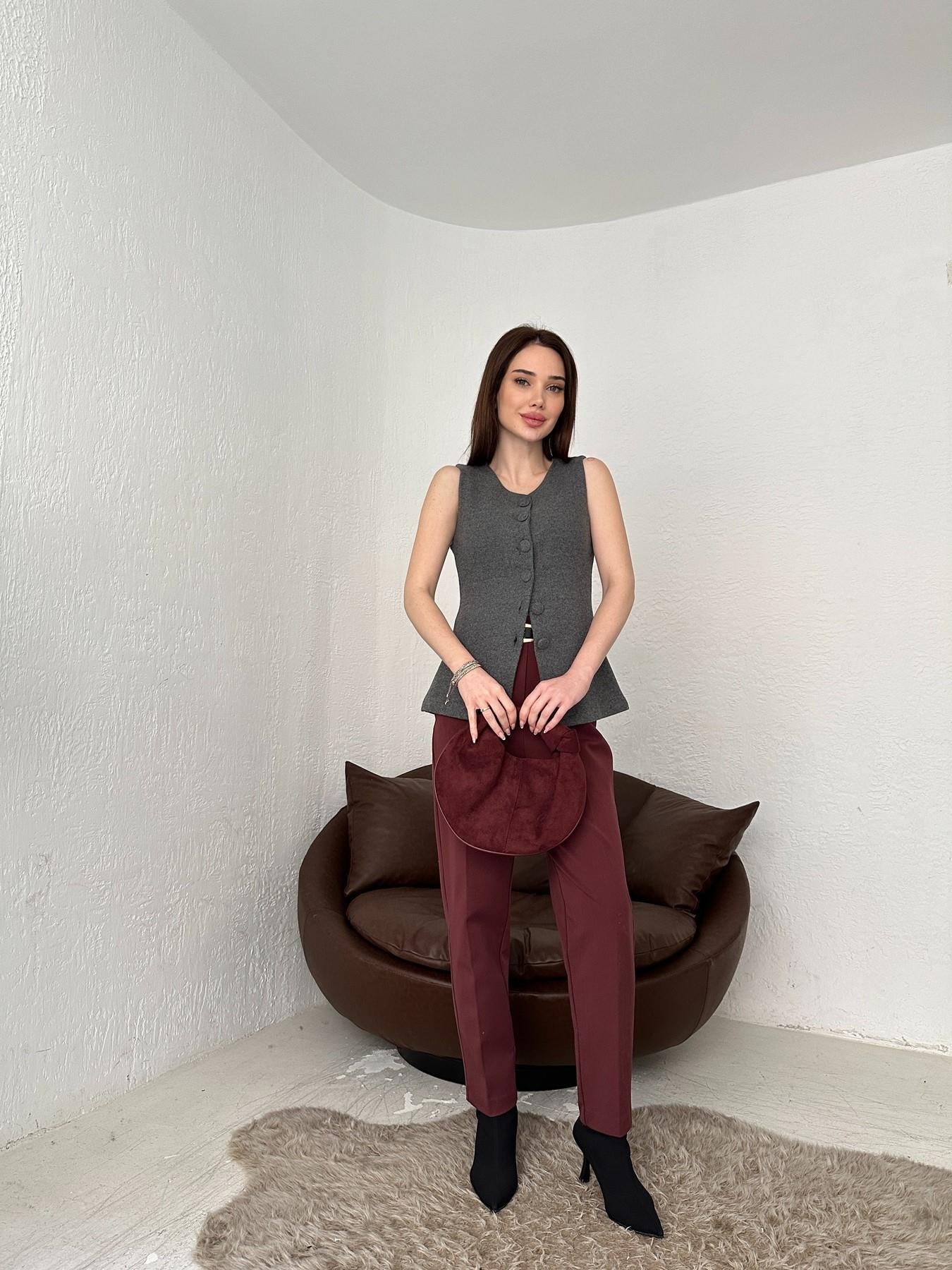 Kemerli Yüksel Bel Pantolon BORDO