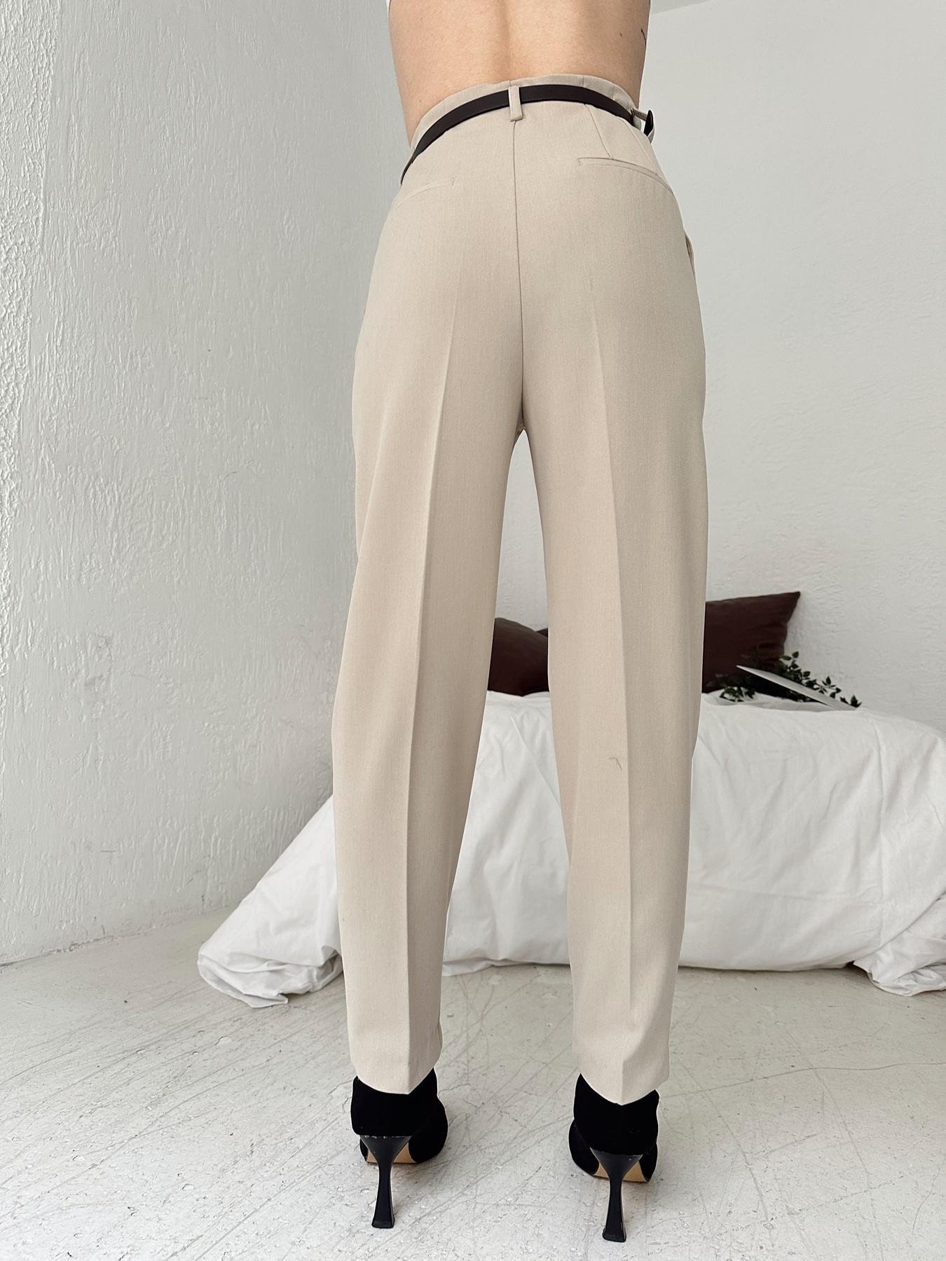 Kemerli Yüksel Bel Pantolon TAŞ