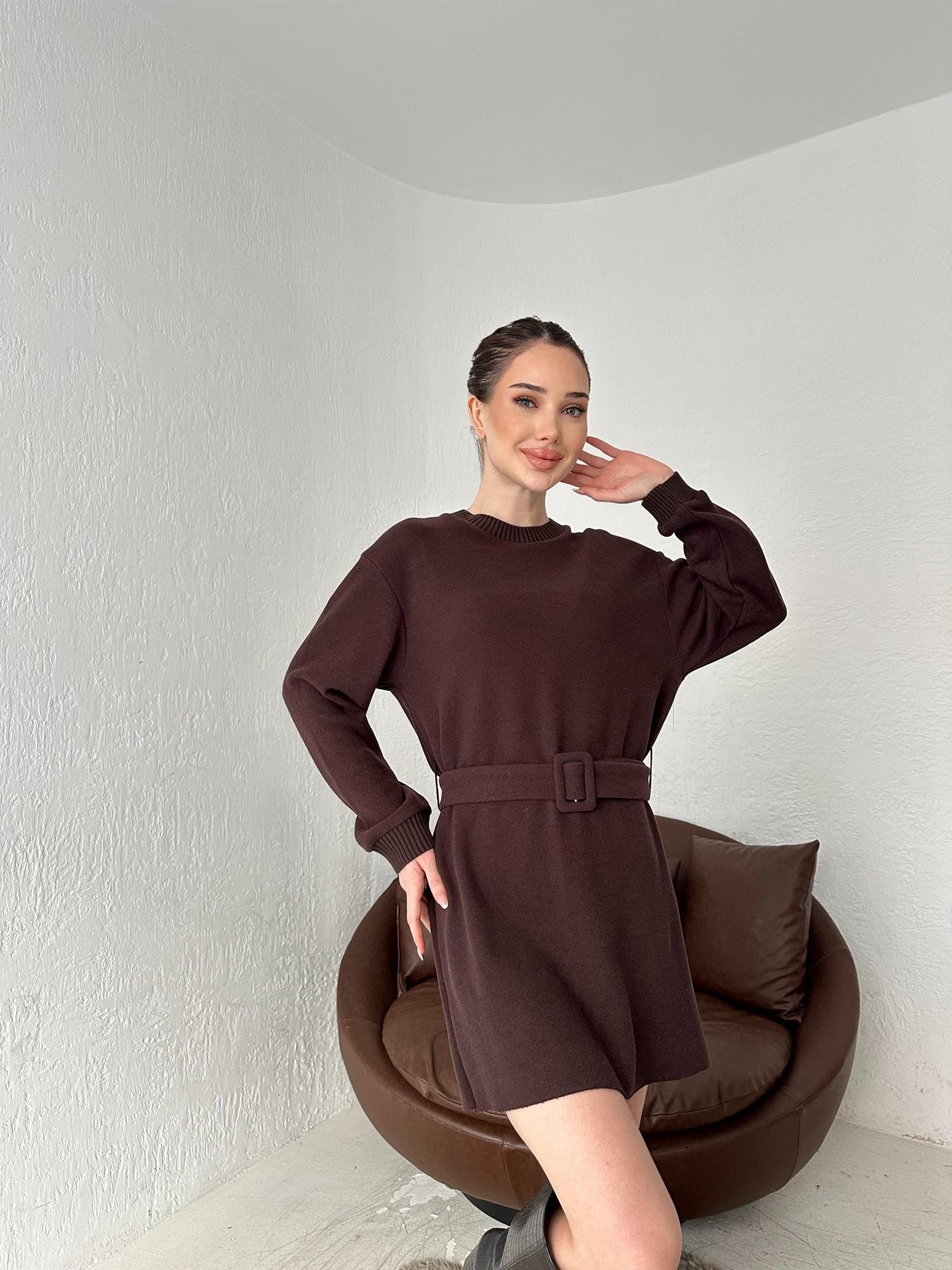 Kemerli Yumoş Elbise KAHVE