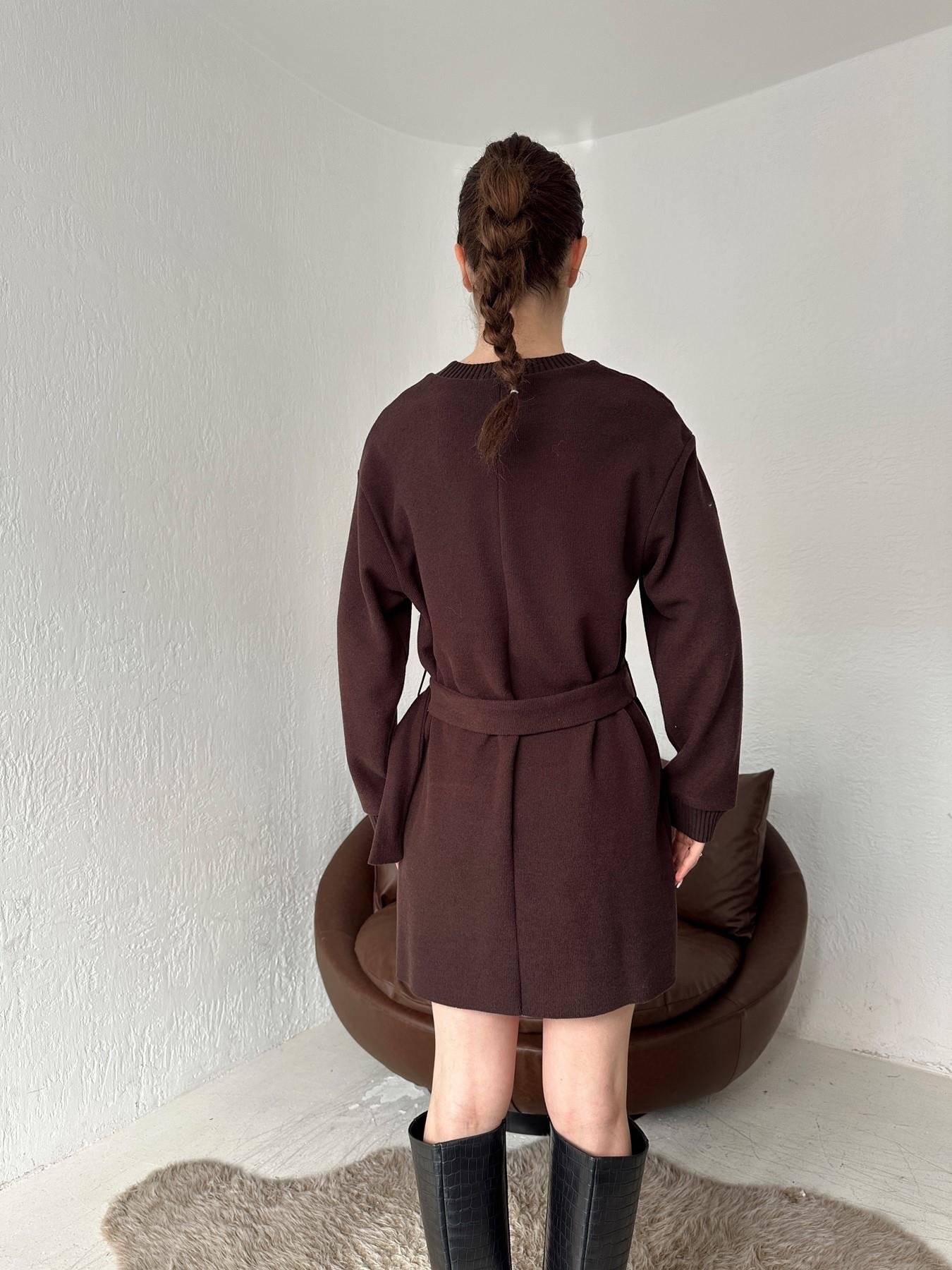 Kemerli Yumoş Elbise KAHVE