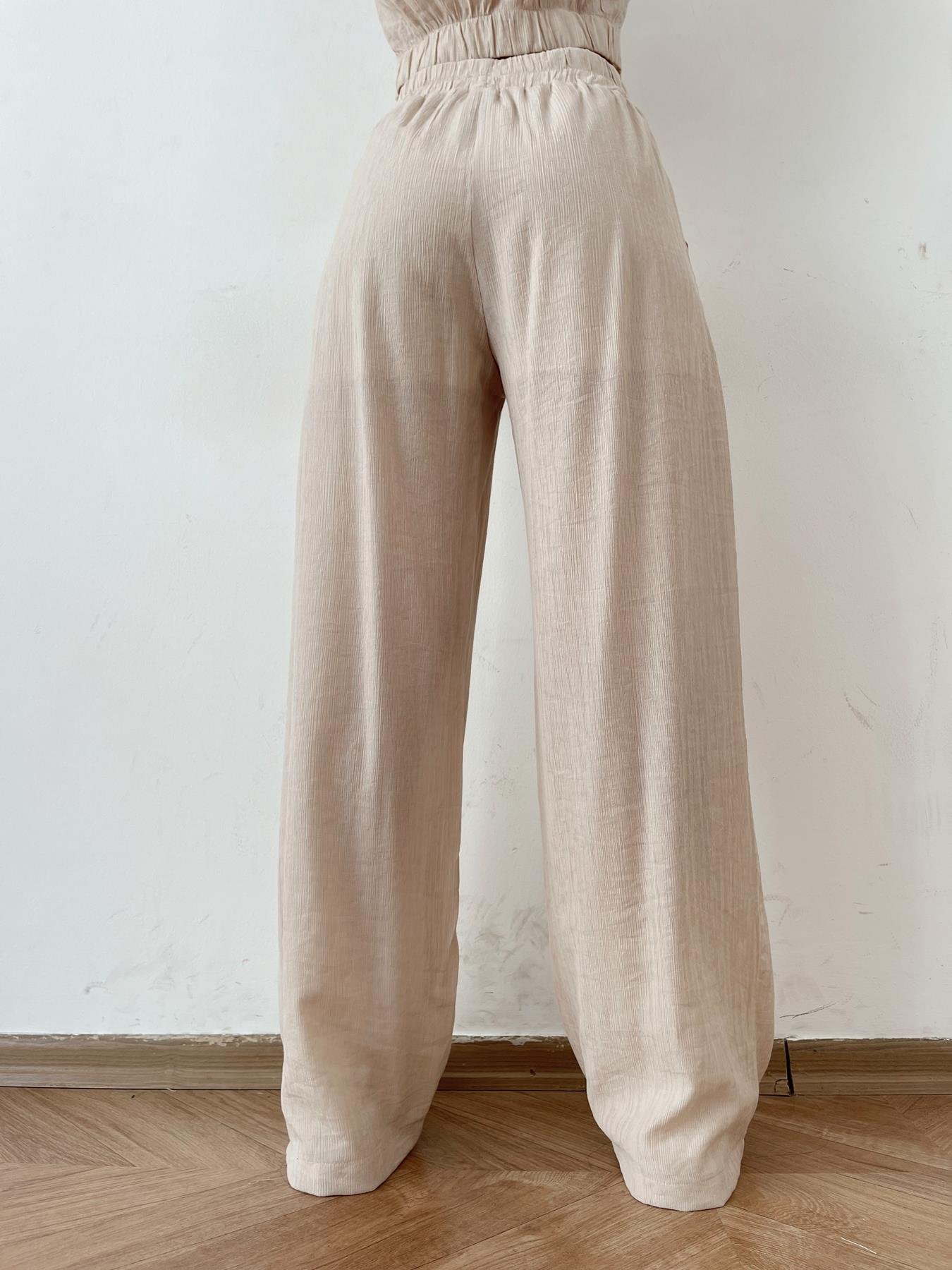 Kendinden Desenli Bol Pantolon TAŞ