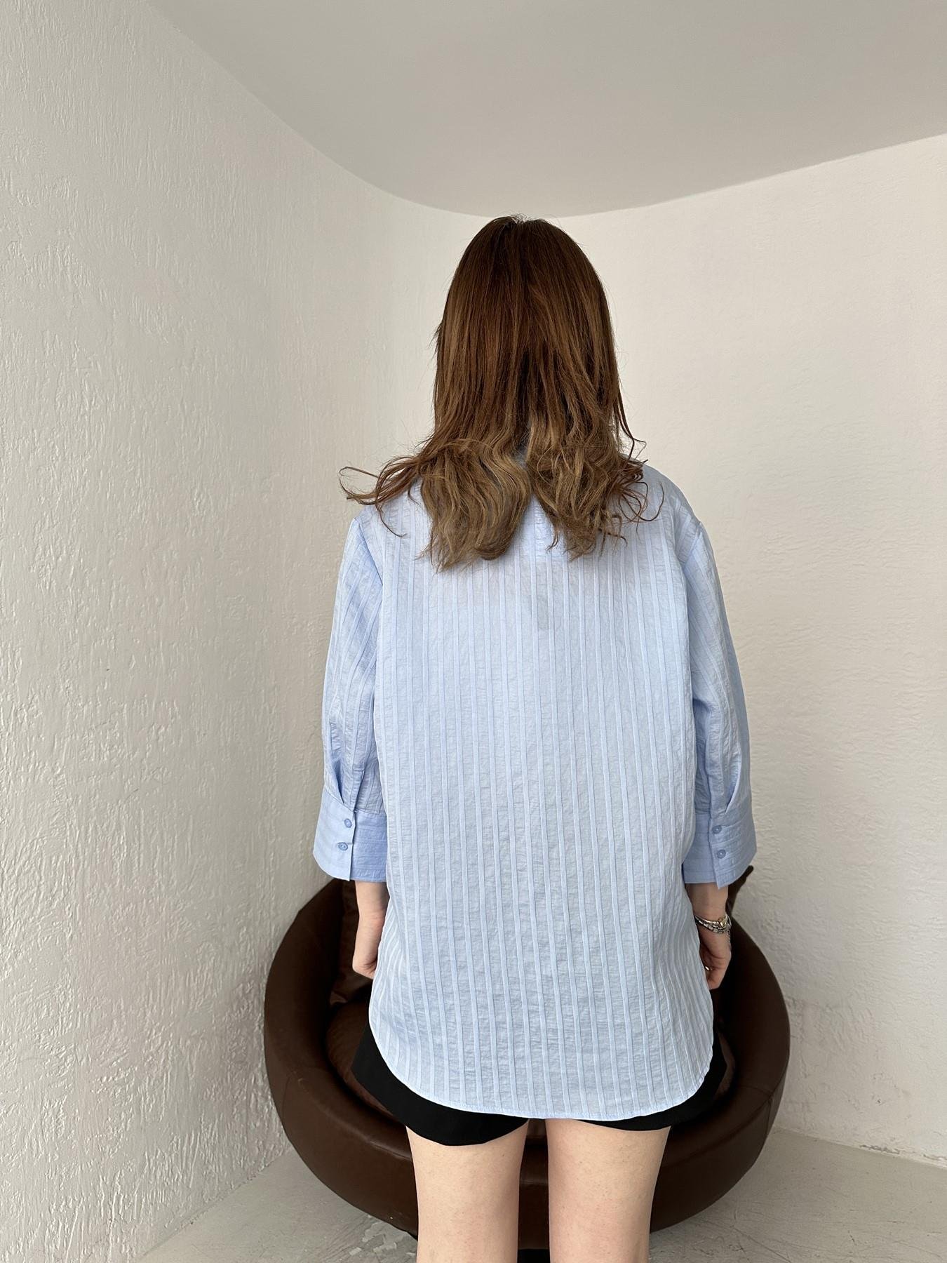 Kendinden Desenli Gömlek MAVİ