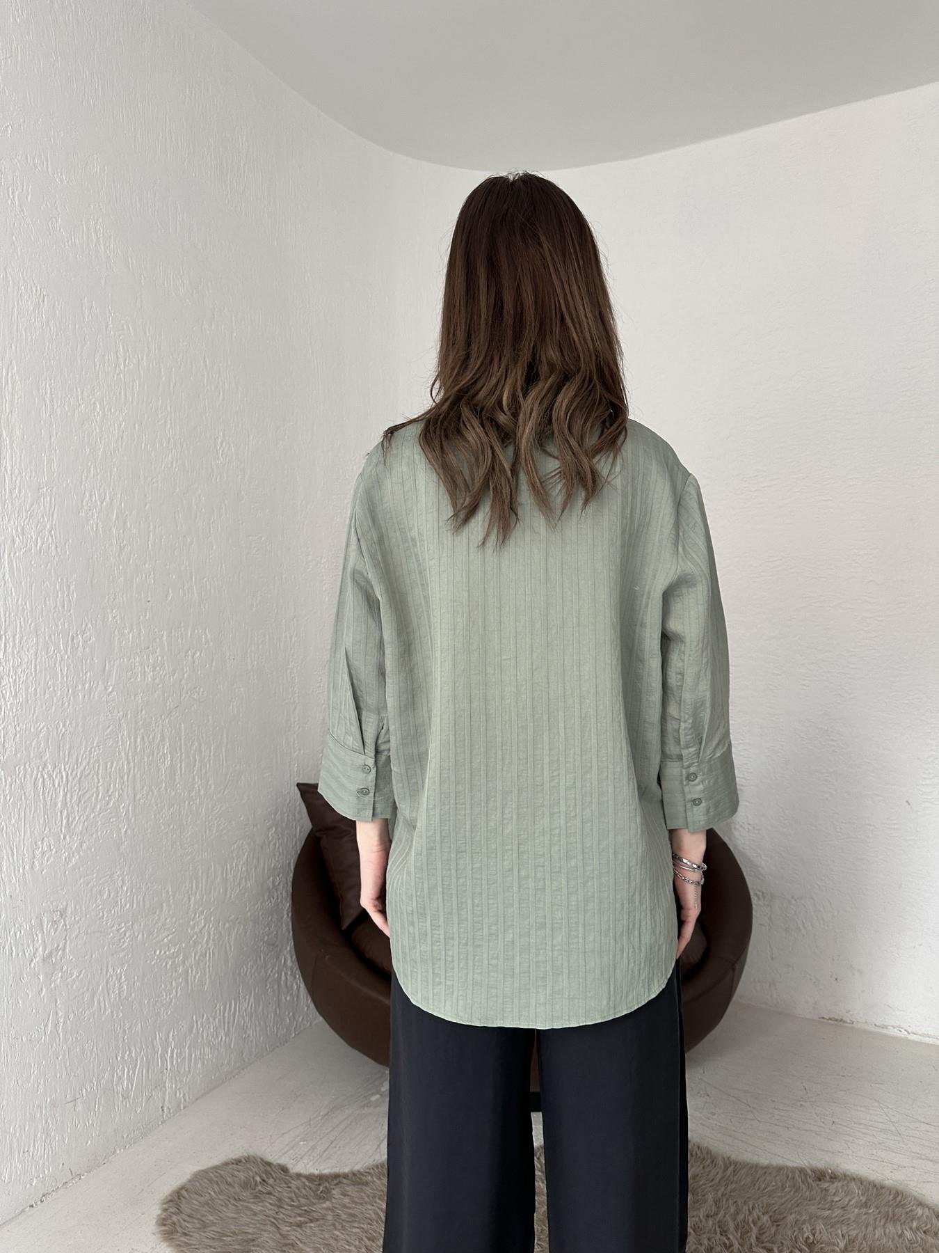 Kendinden Desenli Gömlek YEŞİL