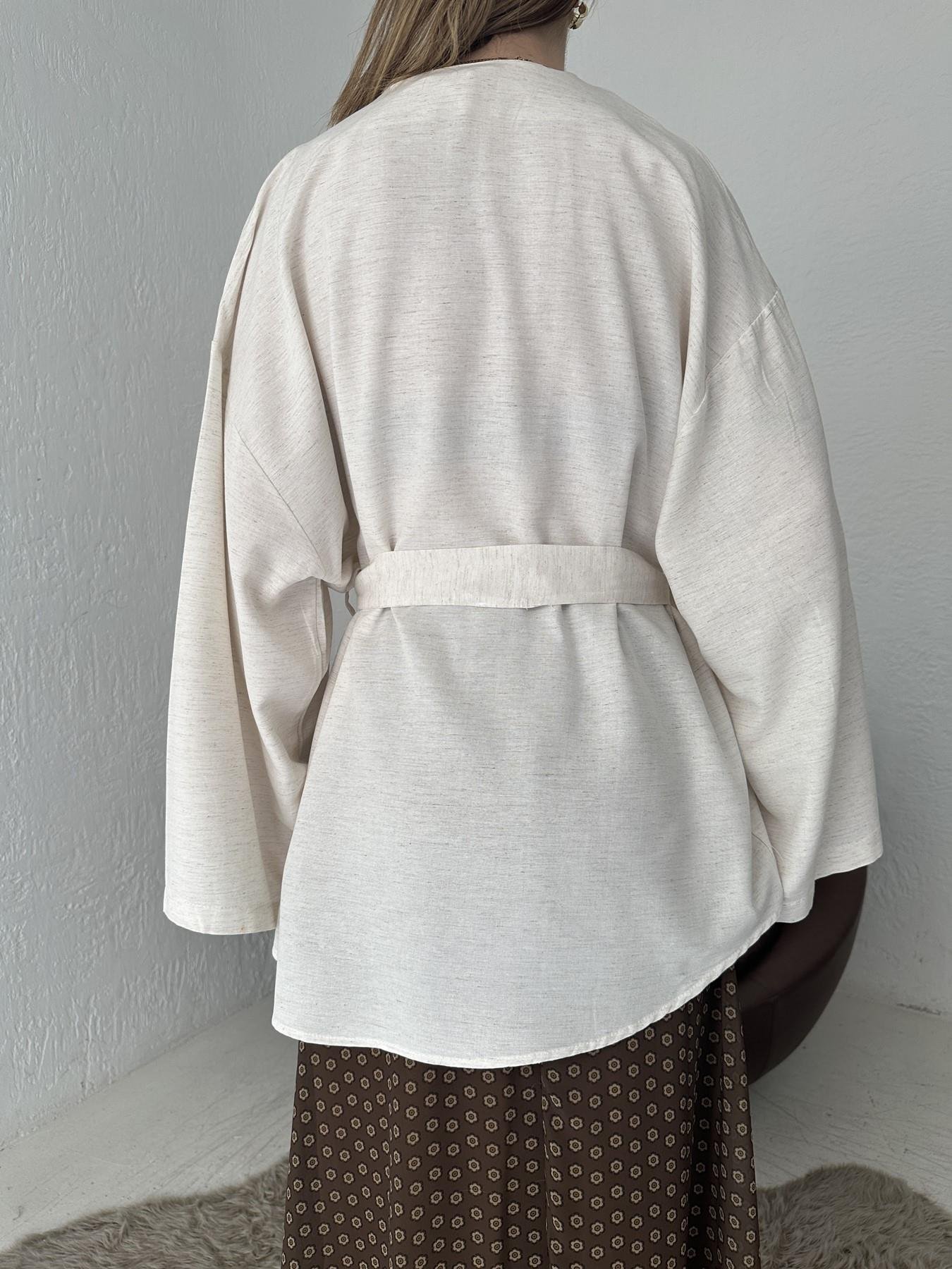 Keten Görünüm Kimono Taş