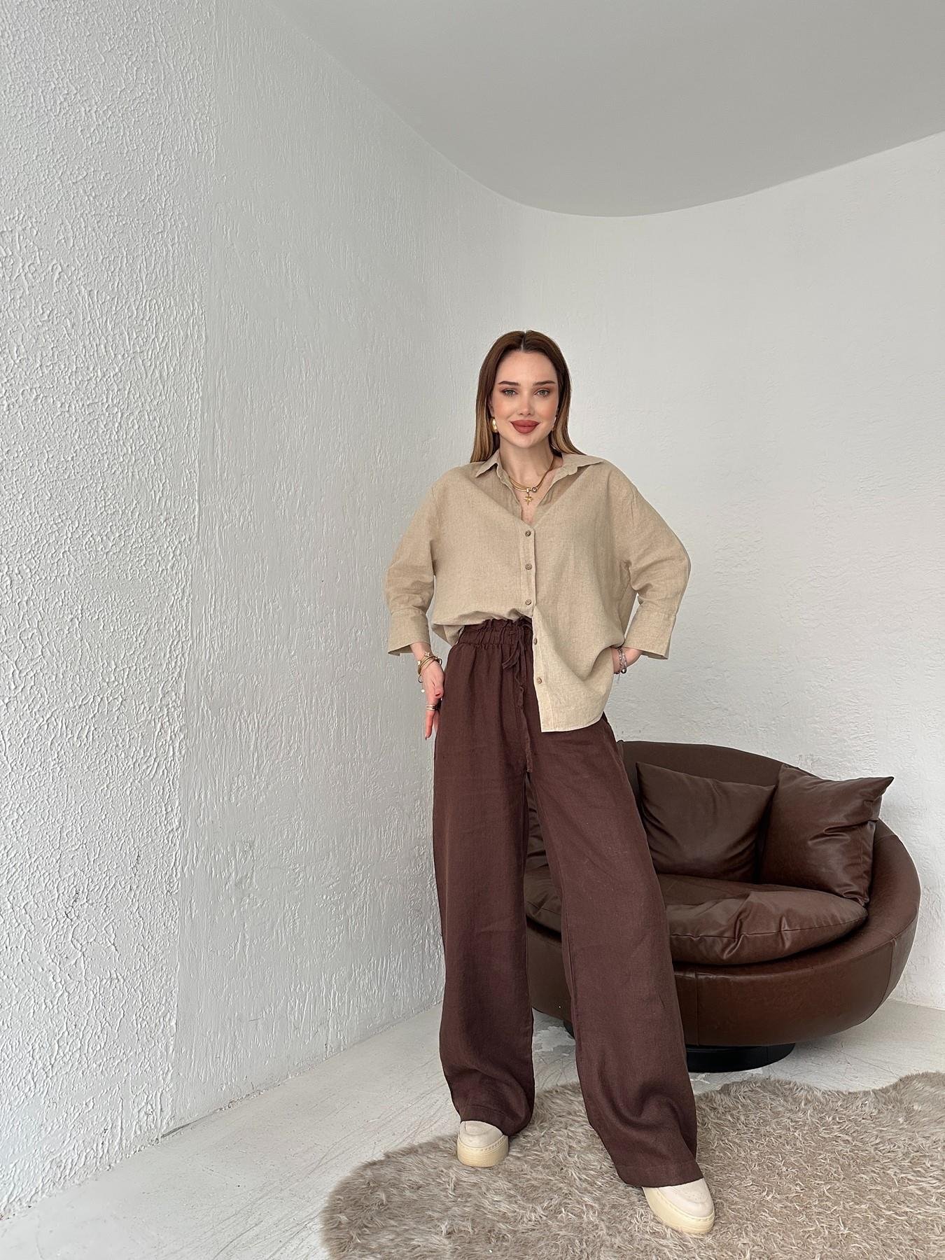 Keten Pantolon Kahve