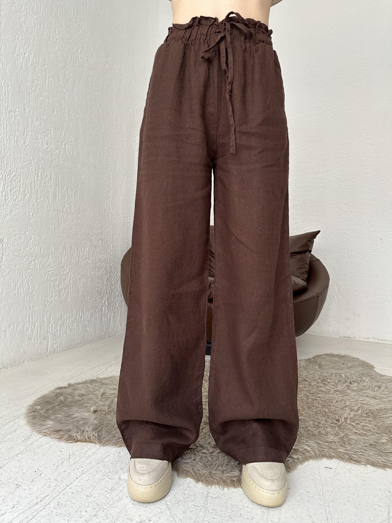 Keten Pantolon Kahve