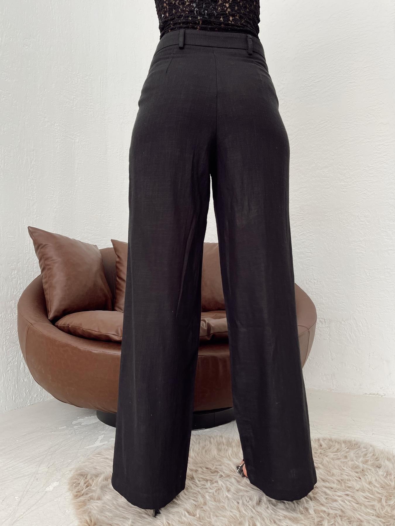Keten Pantolon SİYAH