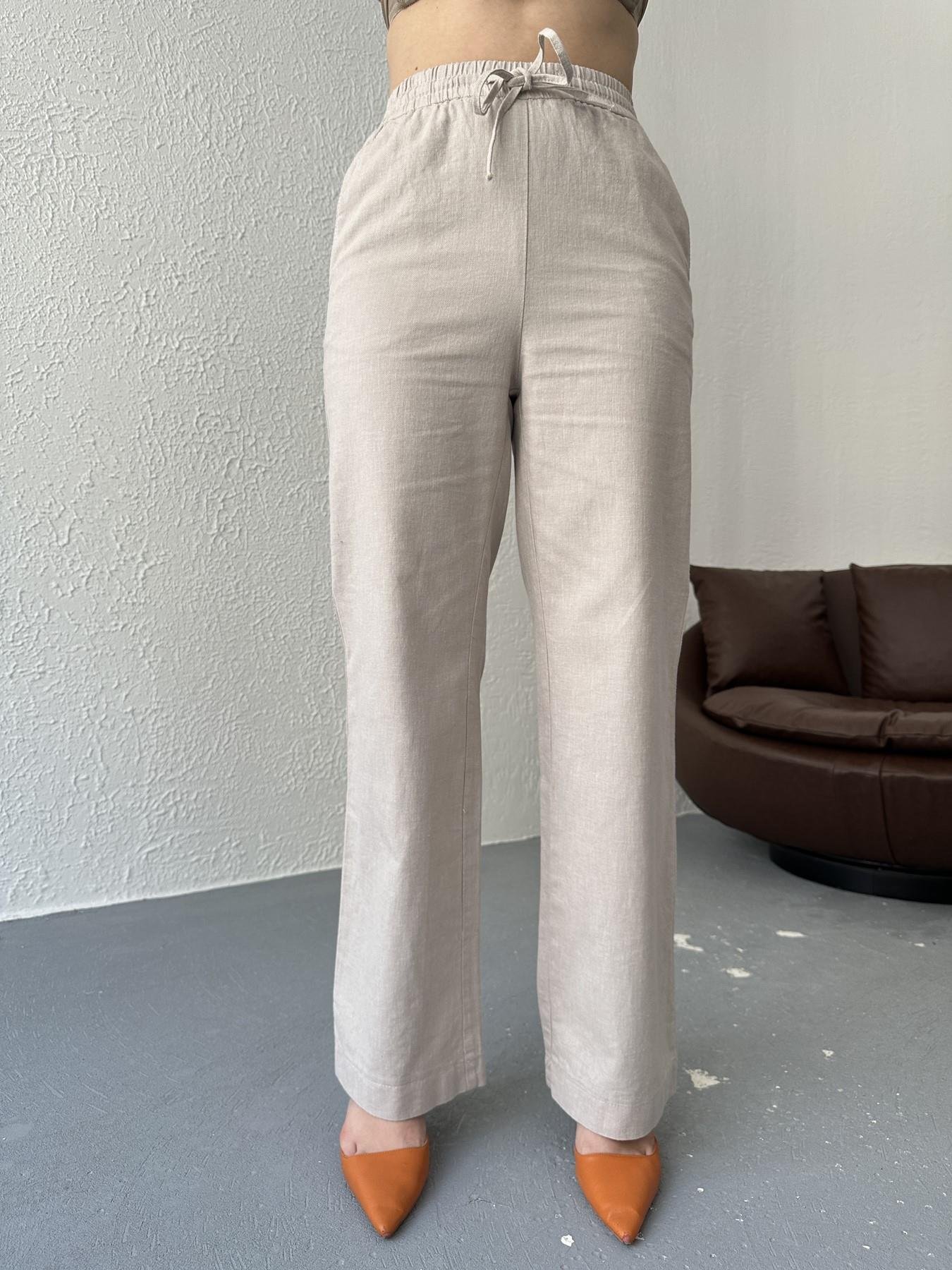 Kırçıllı Beli Lastikli Pantolon Taş