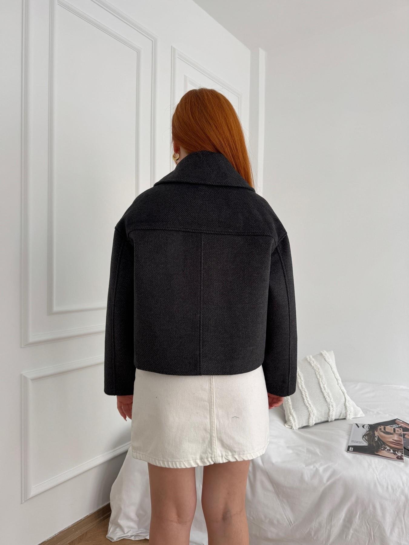 Kırçıllı Kaşe Crop Mont Antrasit