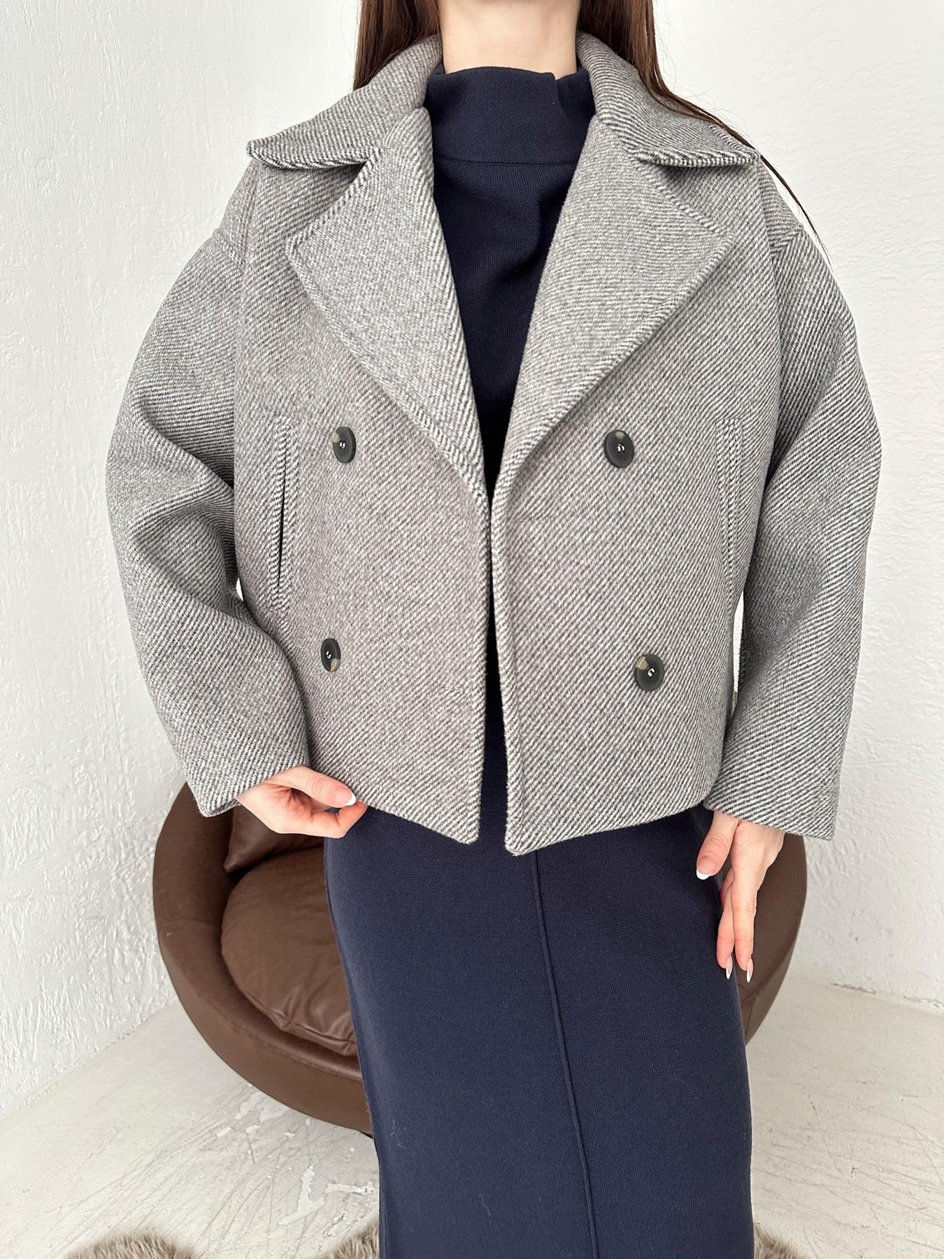 Kırçıllı Kaşe Crop Mont GRİ