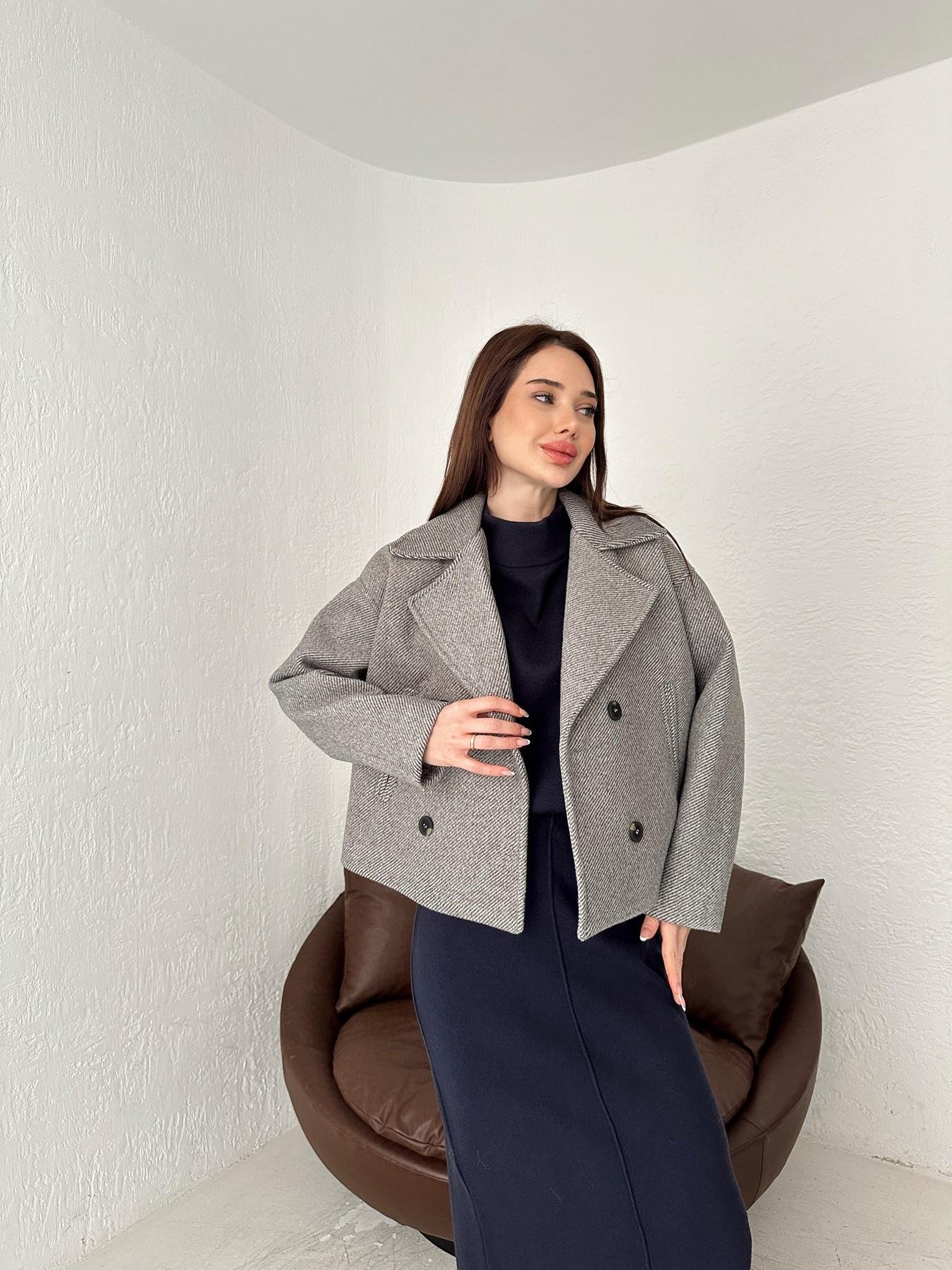 Kırçıllı Kaşe Crop Mont GRİ