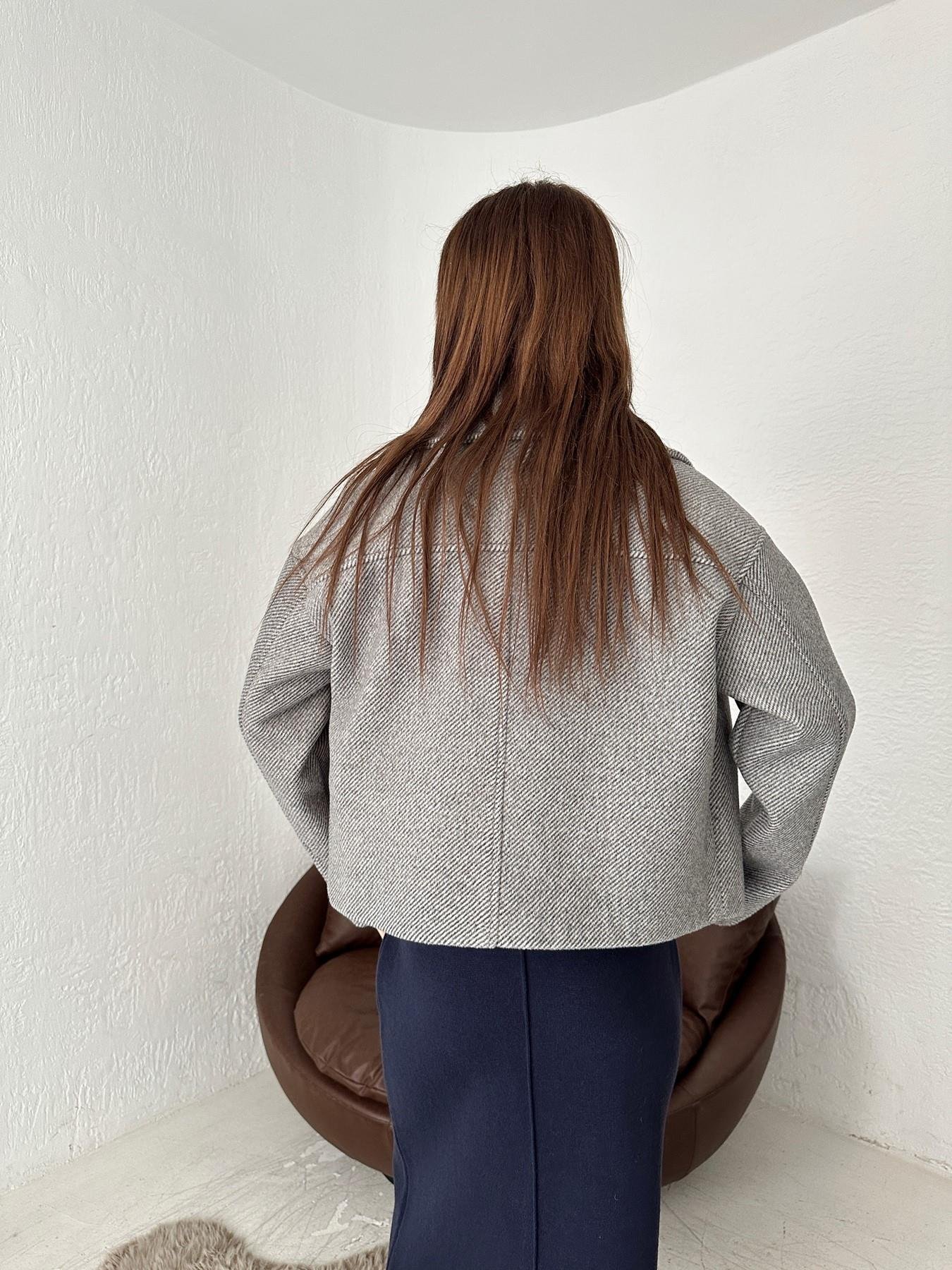 Kırçıllı Kaşe Crop Mont GRİ