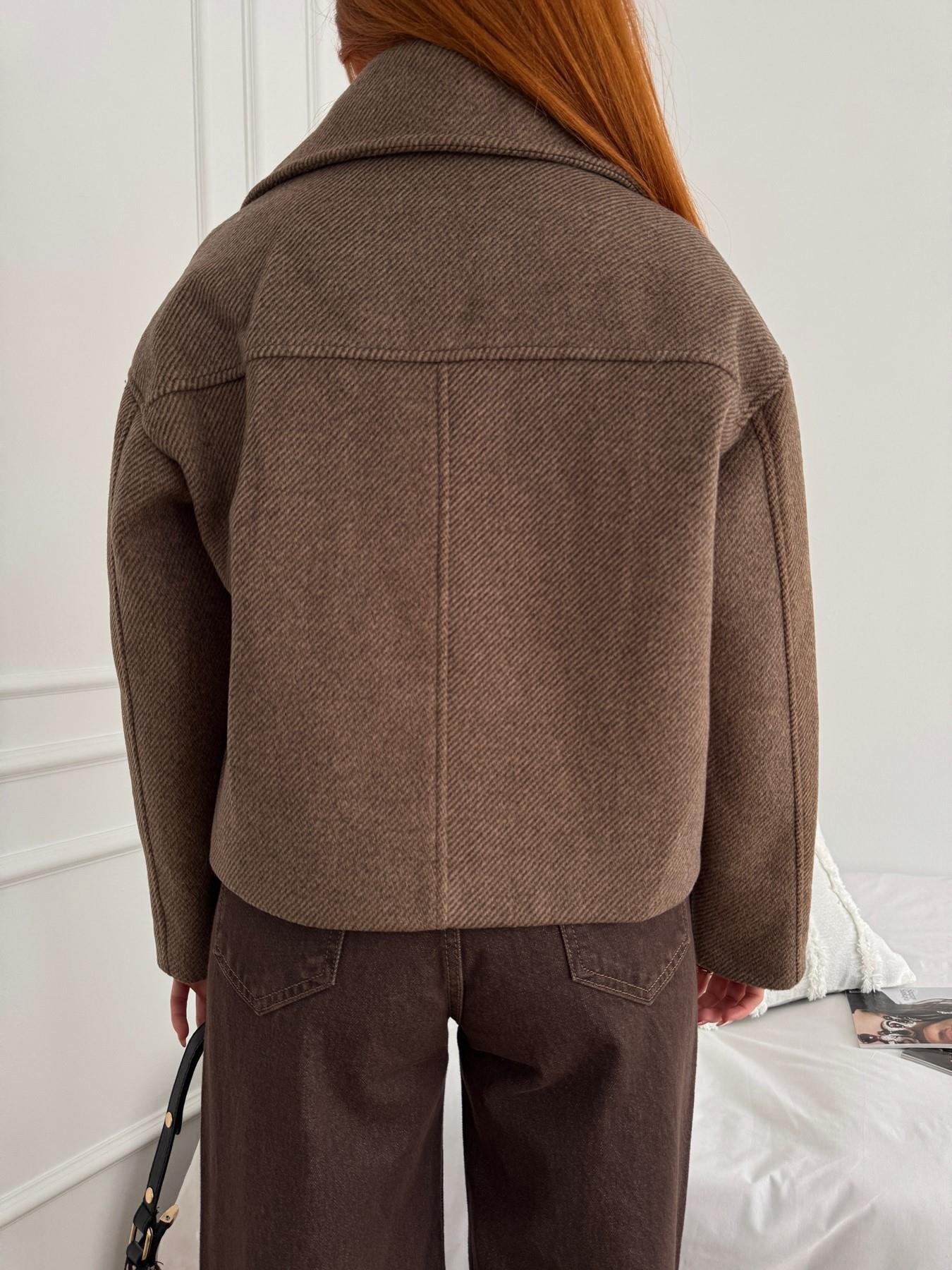 Kırçıllı Kaşe Crop Mont Kahve