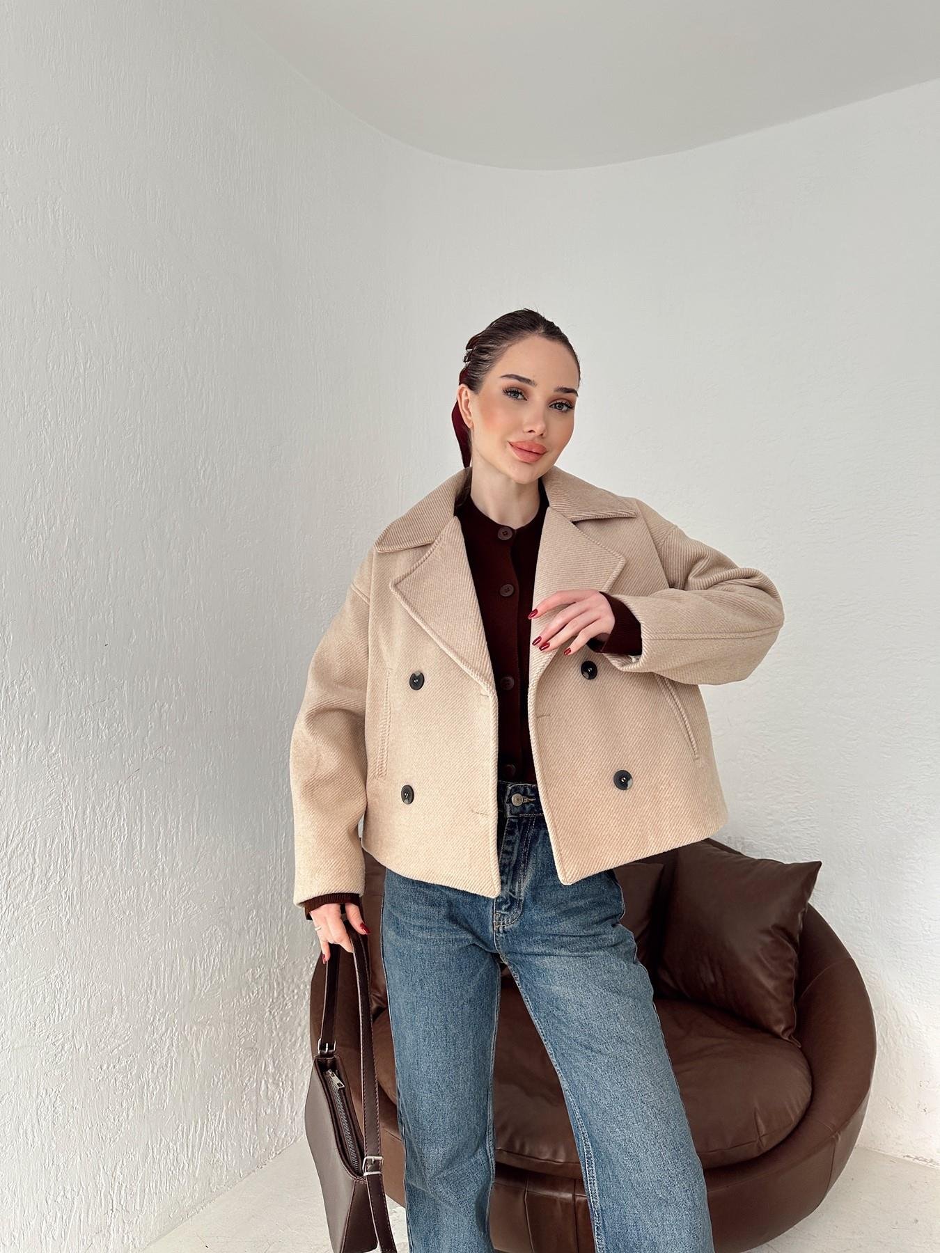 Kırçıllı Kaşe Crop Mont TAŞ