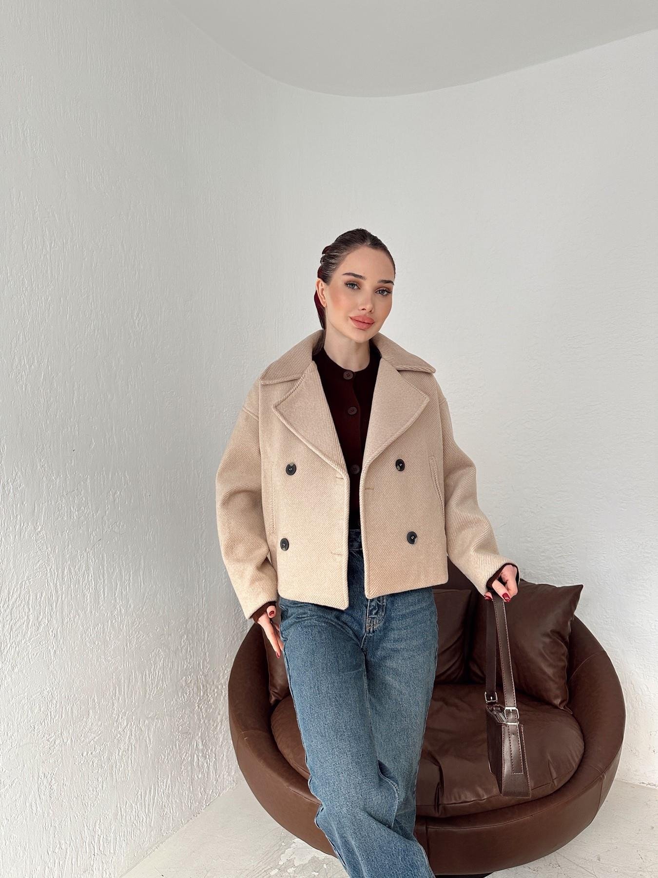 Kırçıllı Kaşe Crop Mont TAŞ