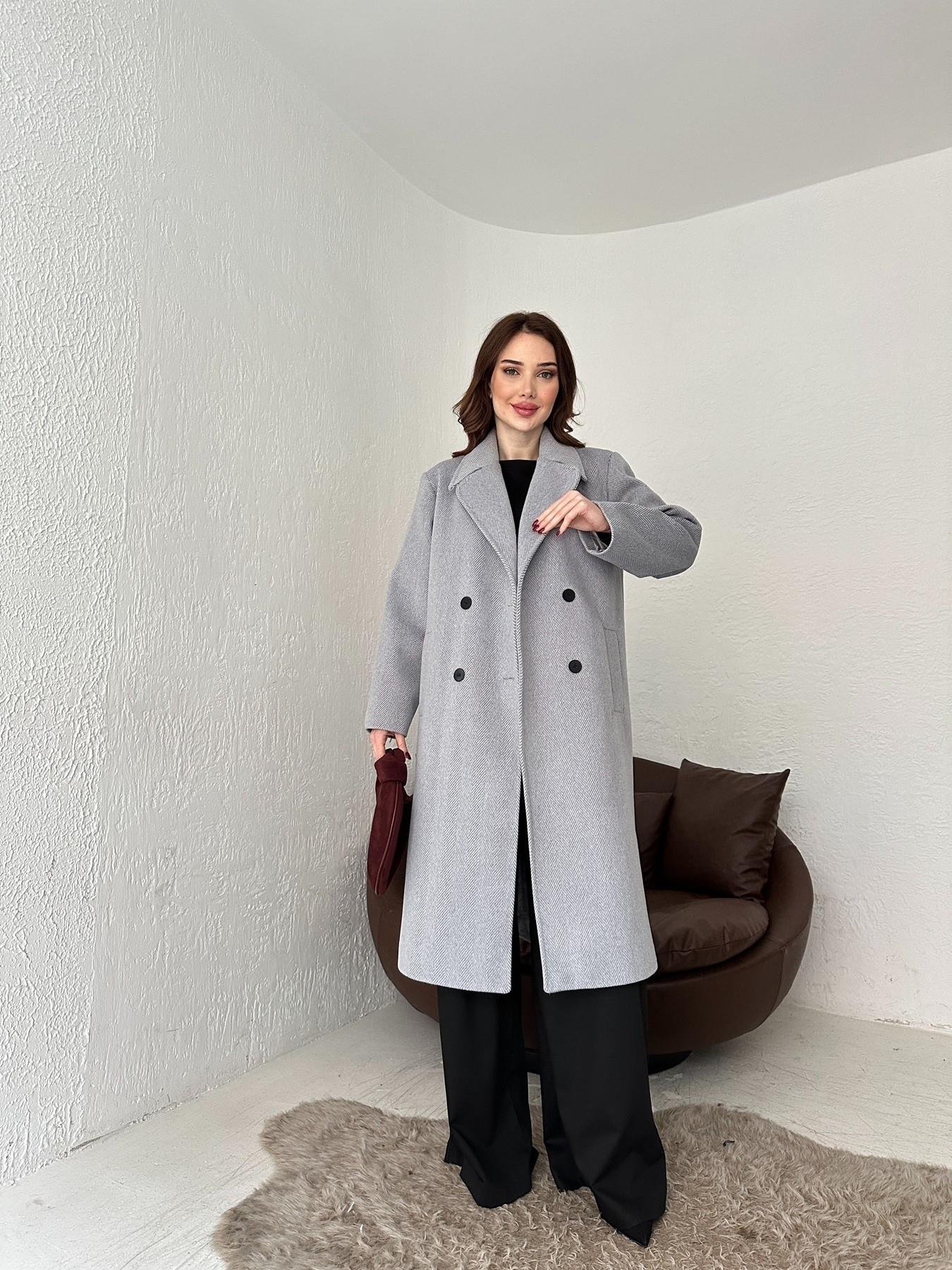 Kırçıllı Kruvaze Kaşe Kaban GRİ