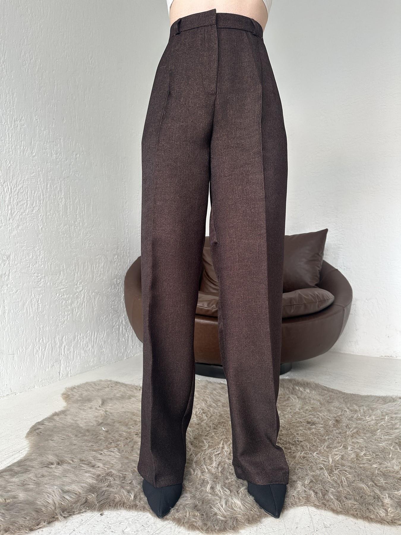 Kırçıllı Palazzo Pantolon KAHVE