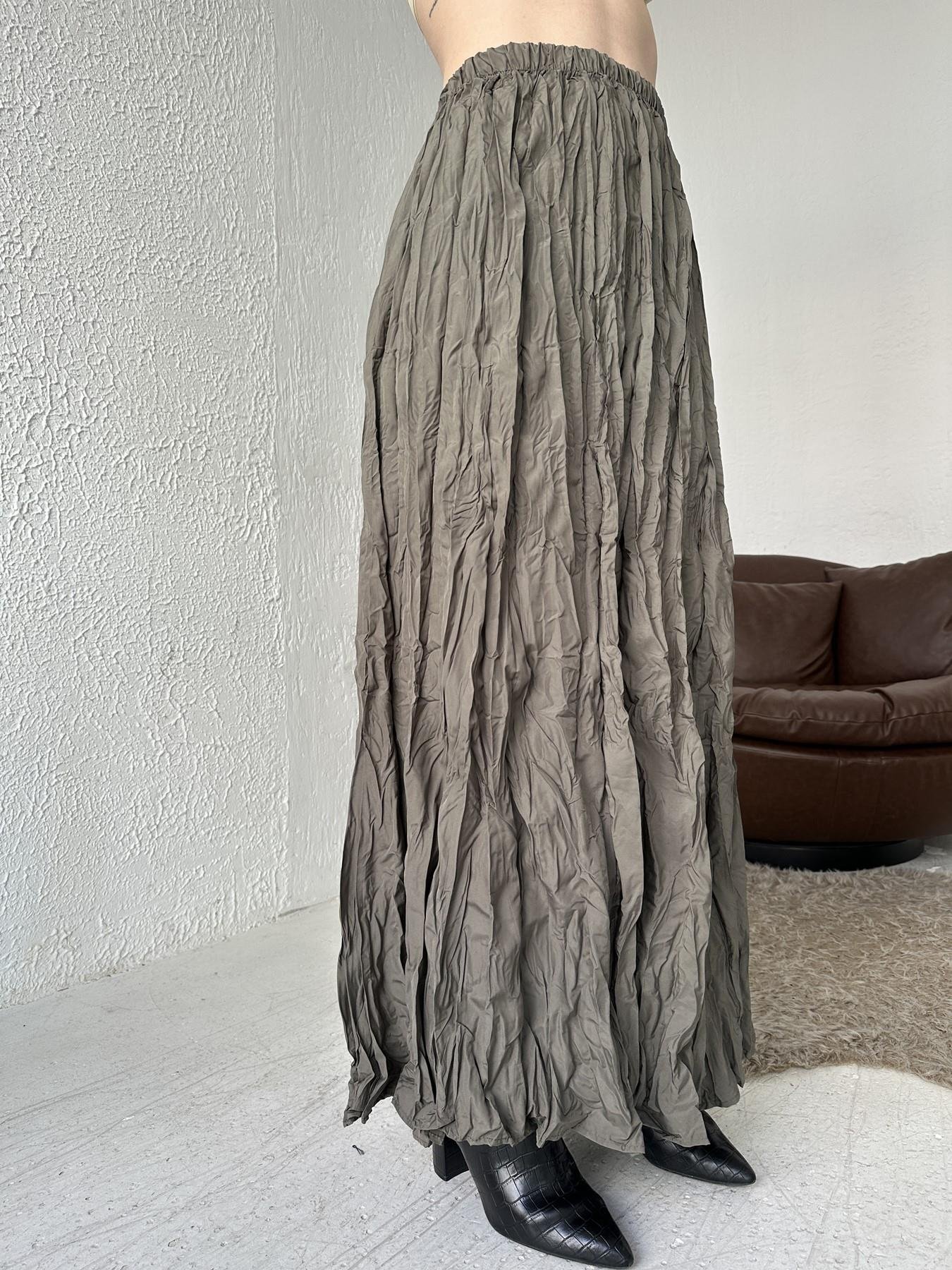 Kırışık Etek HAKİ