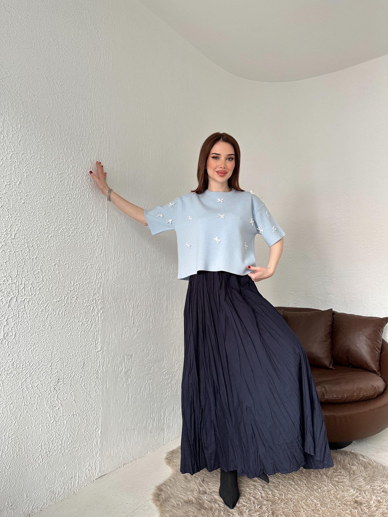 Kırışık Etek LACİVERT