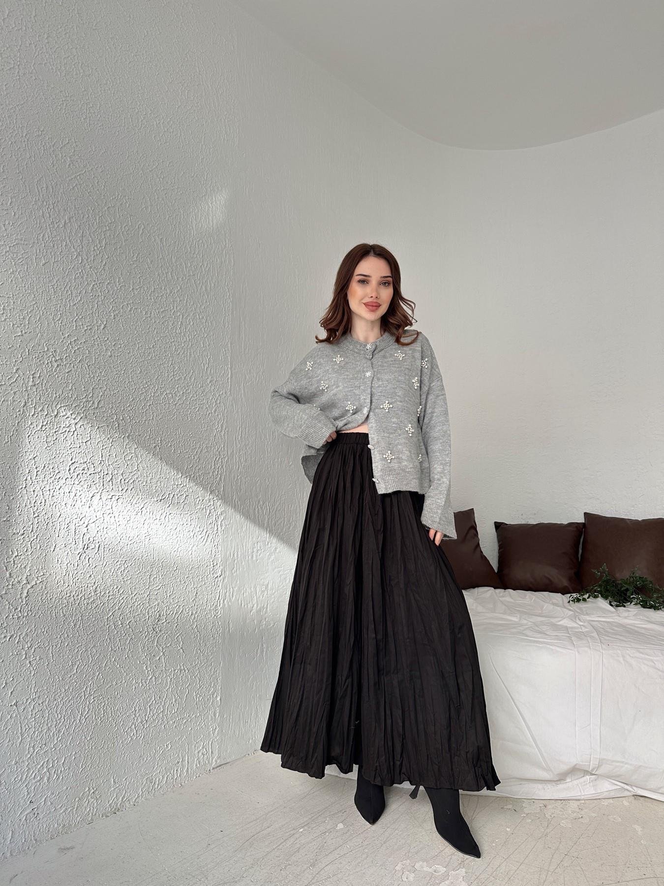 Kırışık Etek SİYAH