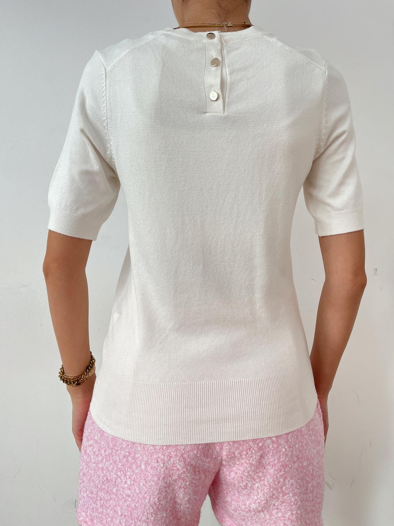 Kısa Kol Arkası Düğmeli Triko EKRU