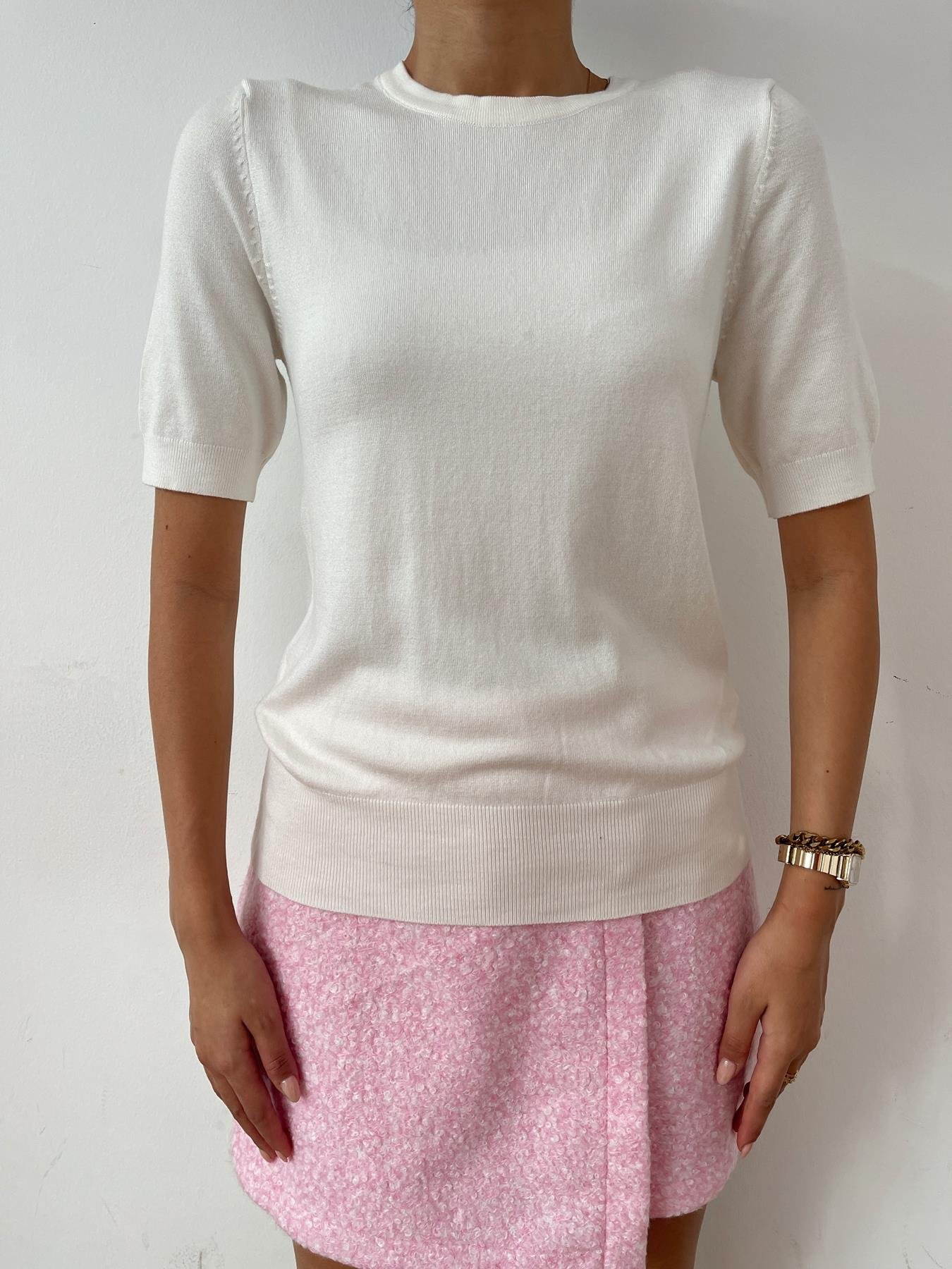 Kısa Kol Arkası Düğmeli Triko EKRU