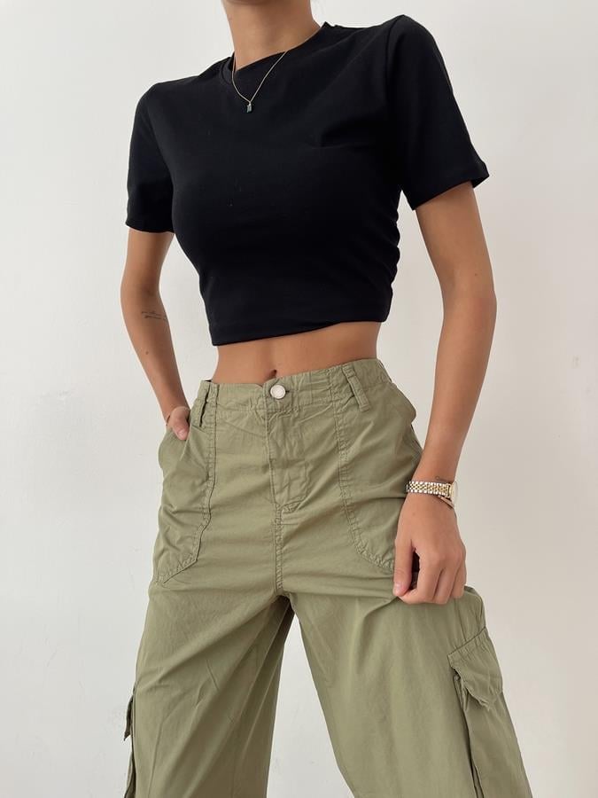 Kısa Kollu Bluz SİYAH