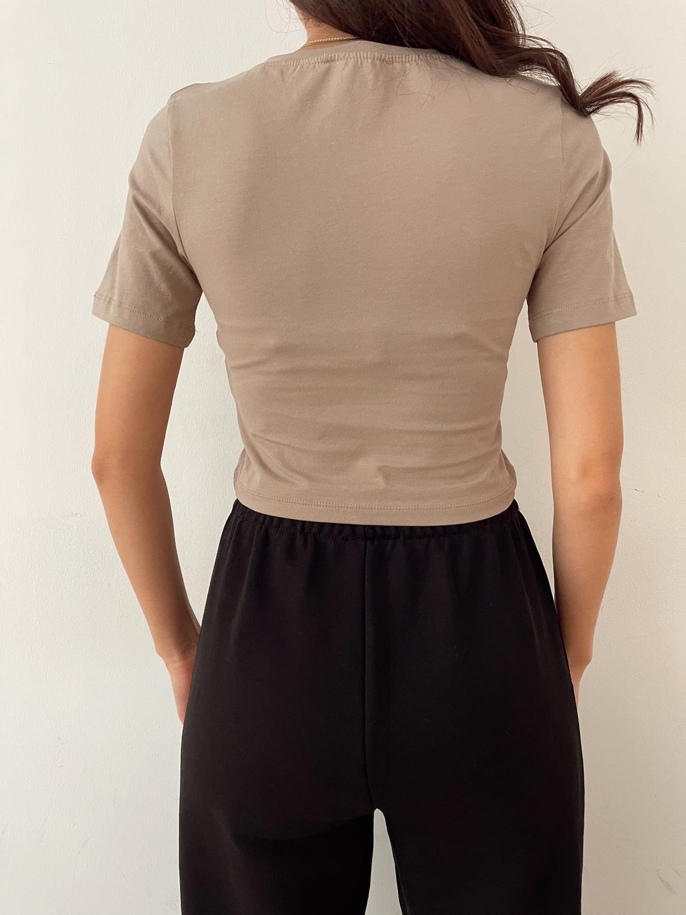 Kısa Kollu Bluz VİZON