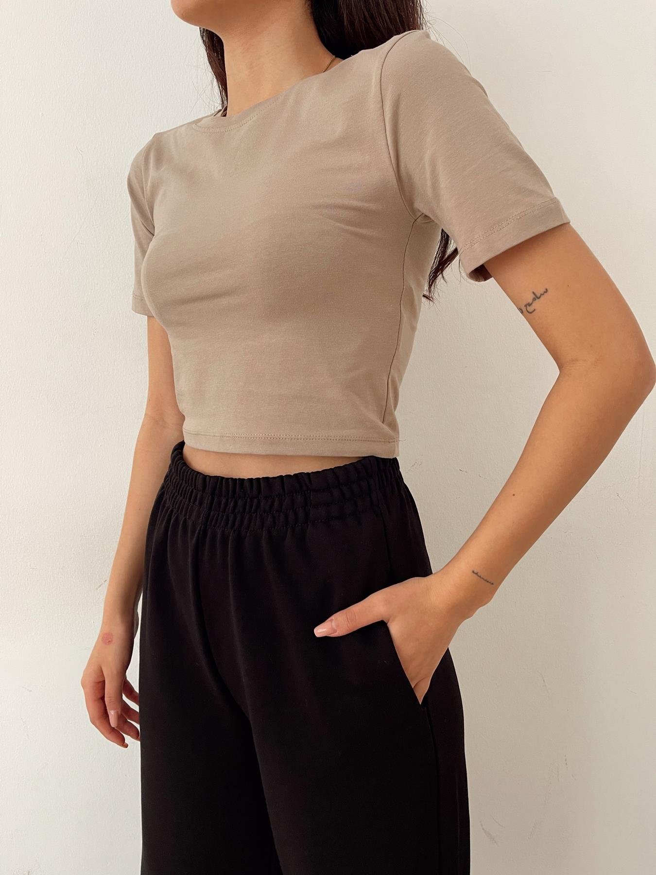 Kısa Kollu Bluz VİZON