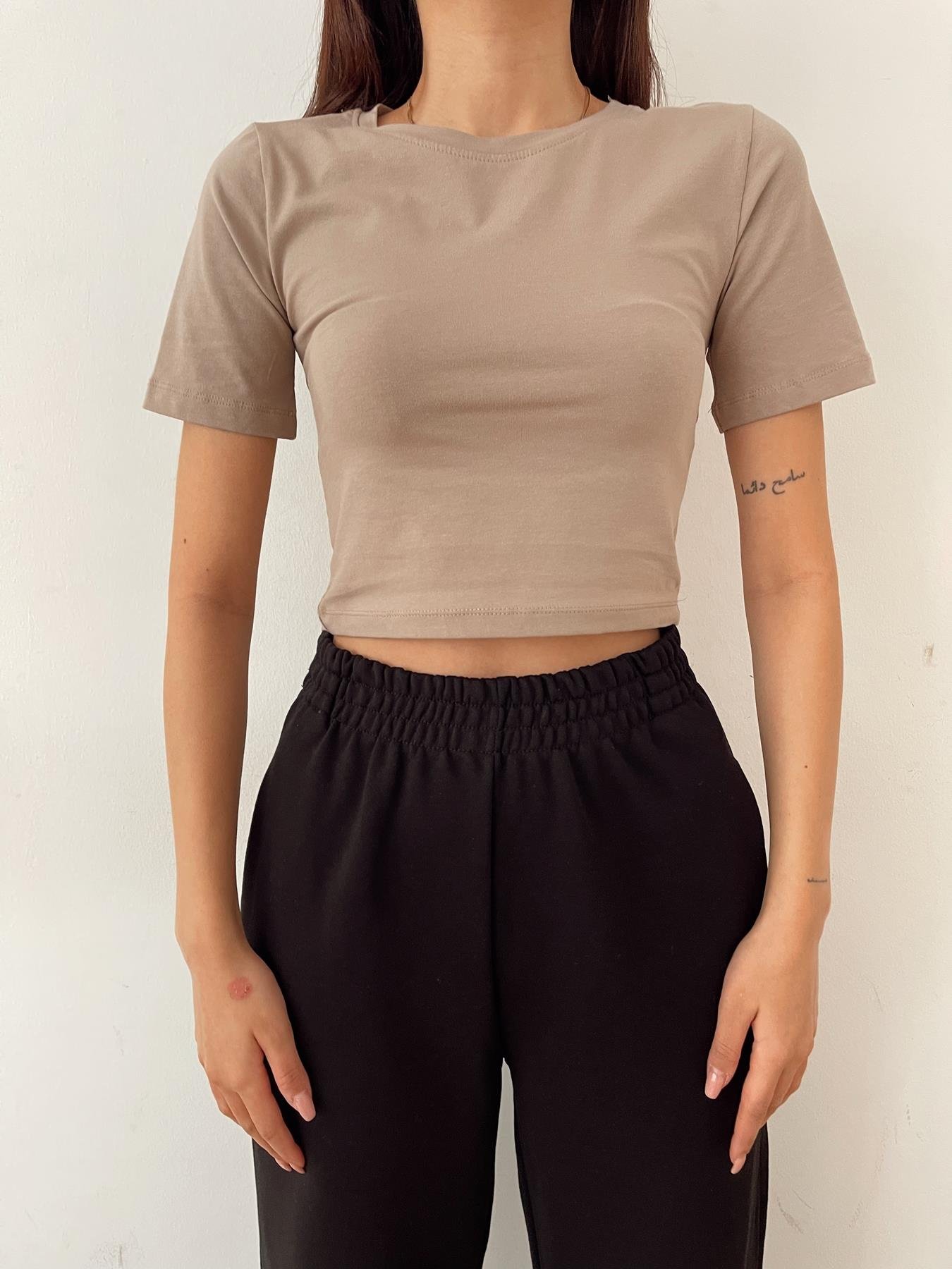 Kısa Kollu Bluz VİZON