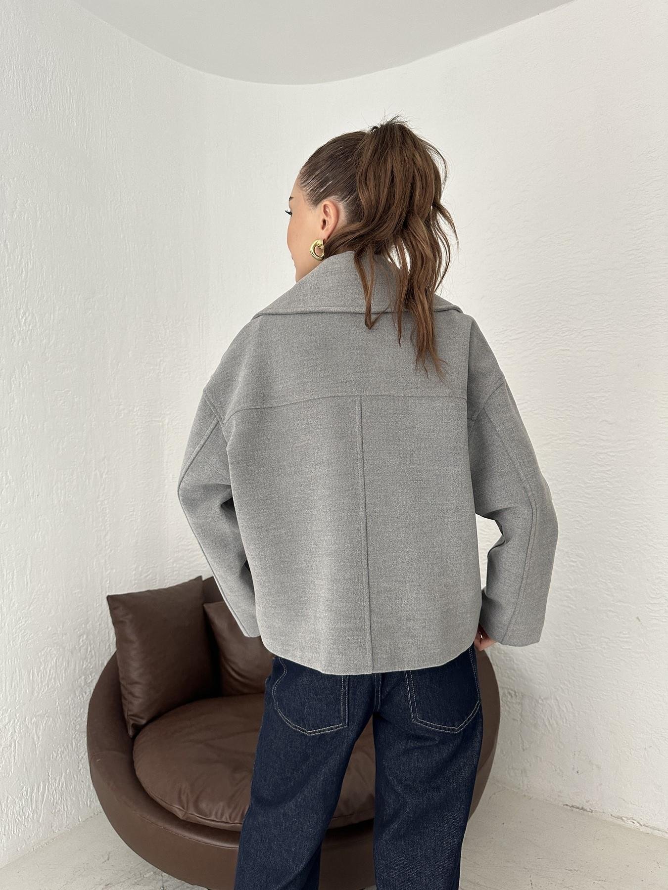 Kısa Kruvaze Ceket GRİ