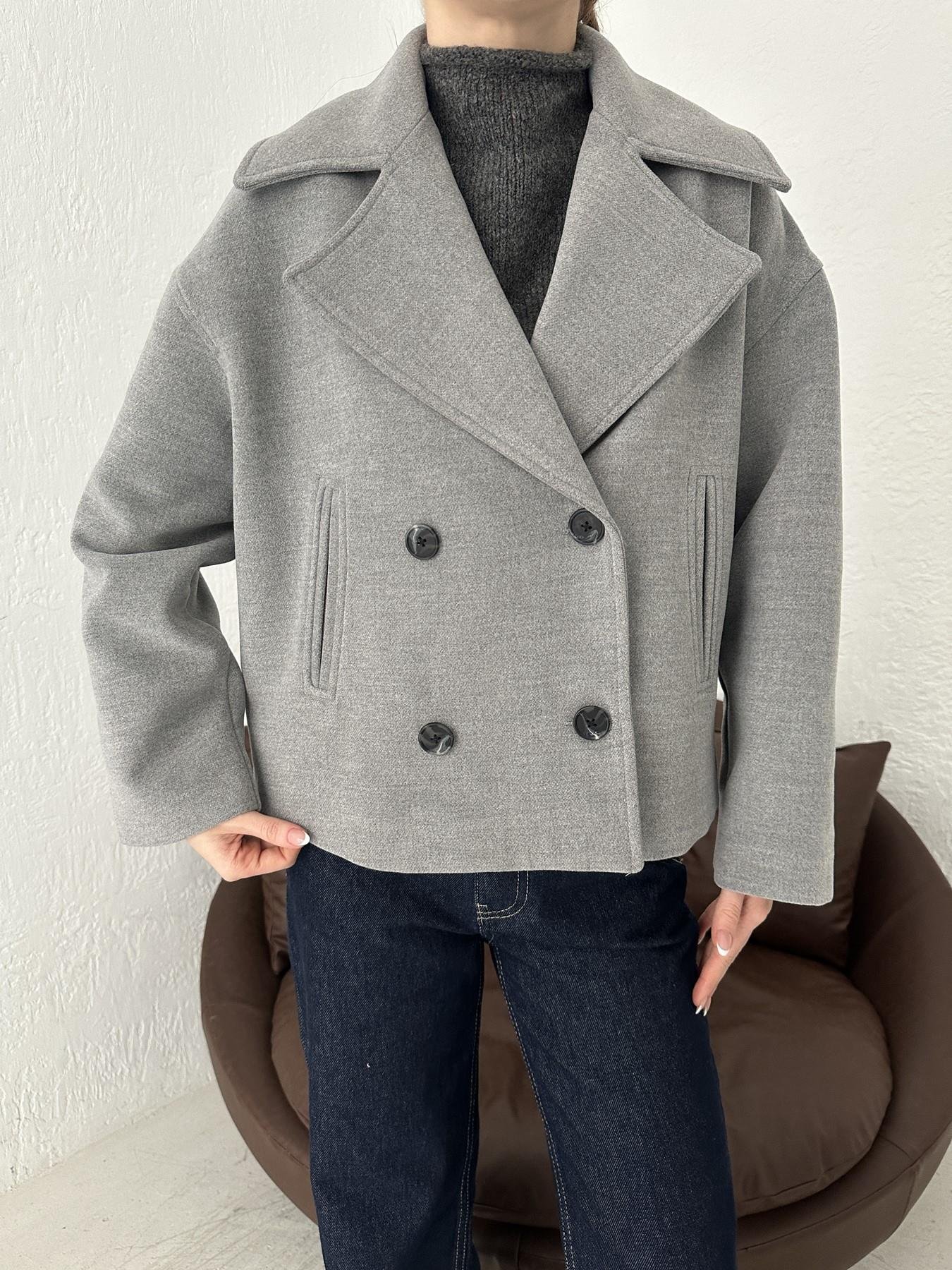 Kısa Kruvaze Ceket GRİ