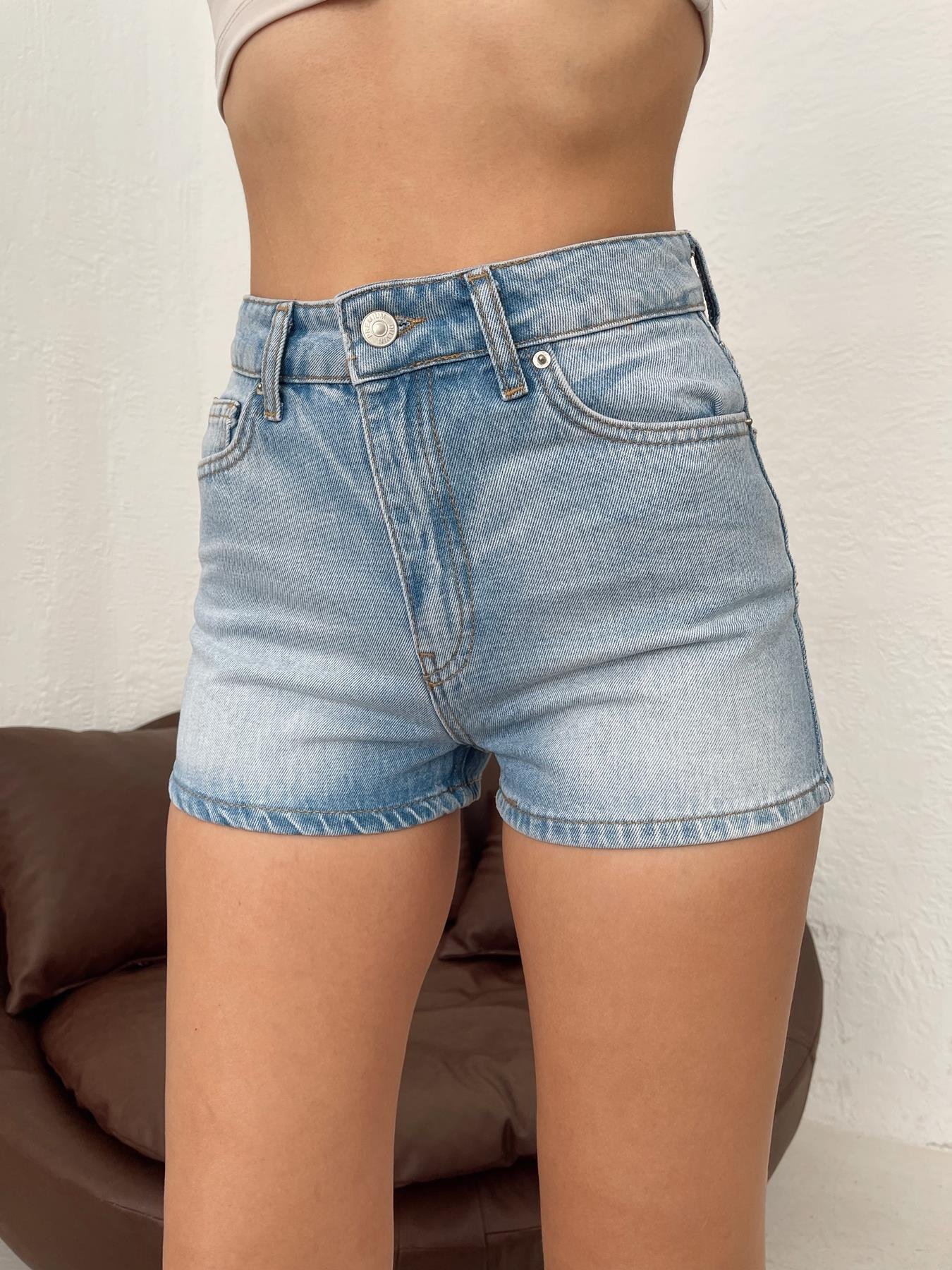 Klasik Mom Şort MAVİ