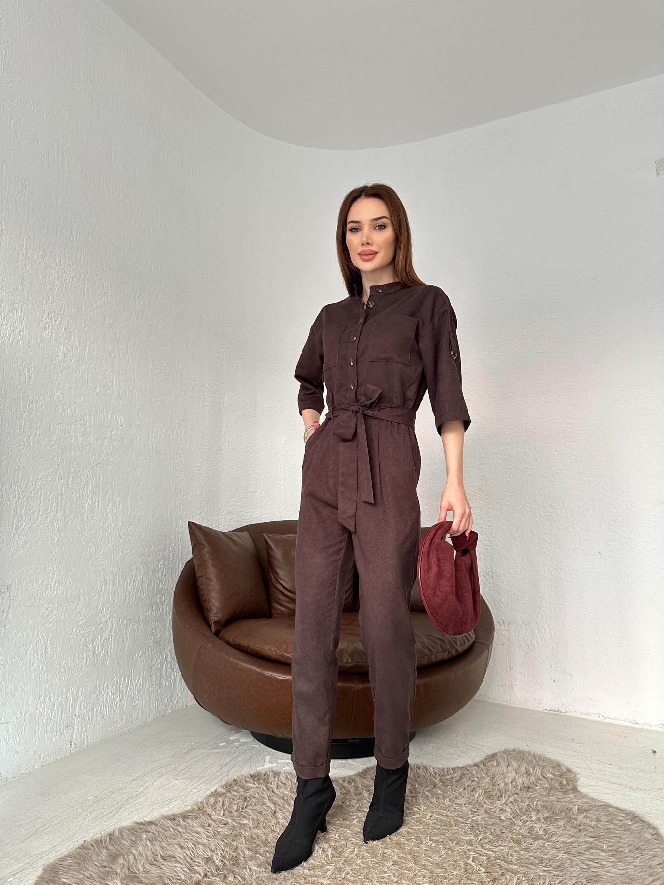 Kol Apoletli Beli Kuşaklı Tulum KAHVE