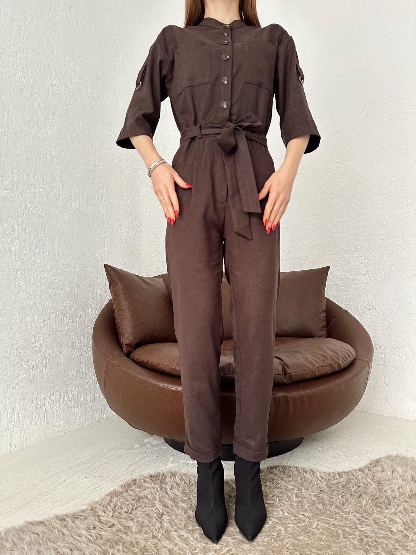 Kol Apoletli Beli Kuşaklı Tulum KAHVE