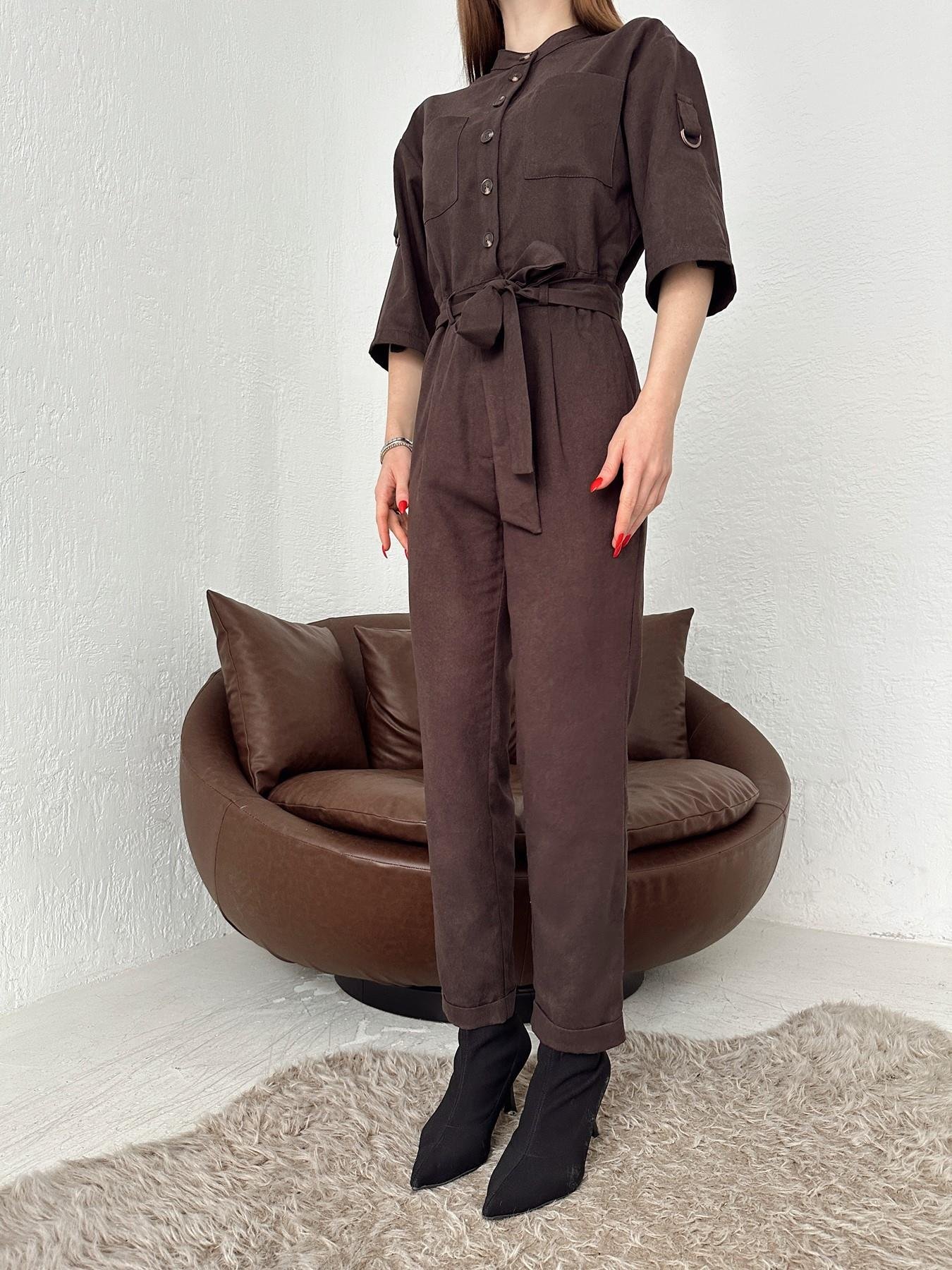 Kol Apoletli Beli Kuşaklı Tulum KAHVE