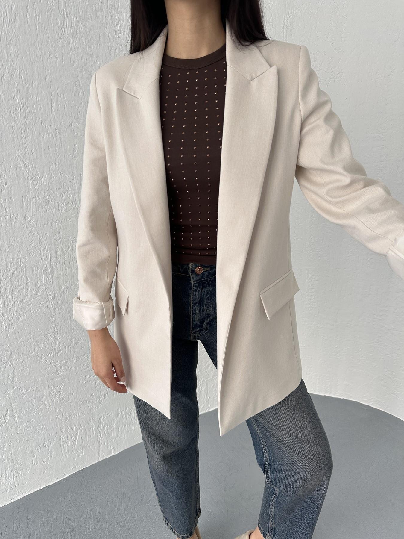 Kolları Katlı Blazer Ceket Taş