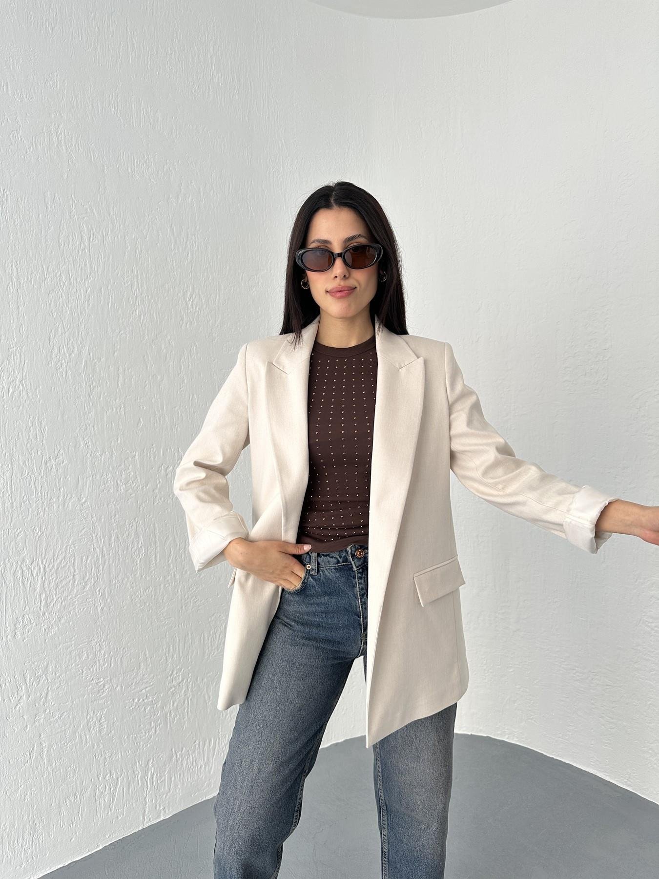 Kolları Katlı Blazer Ceket Taş