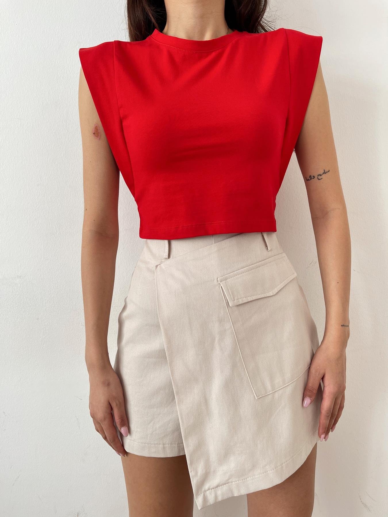 Kolsuz Crop Body KIRMIZI