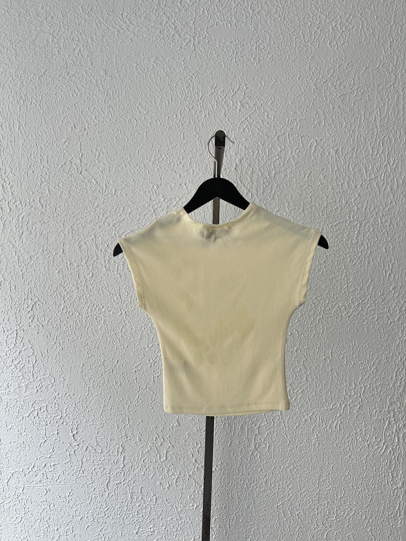 Kolsuz Crop Tişört Sarı