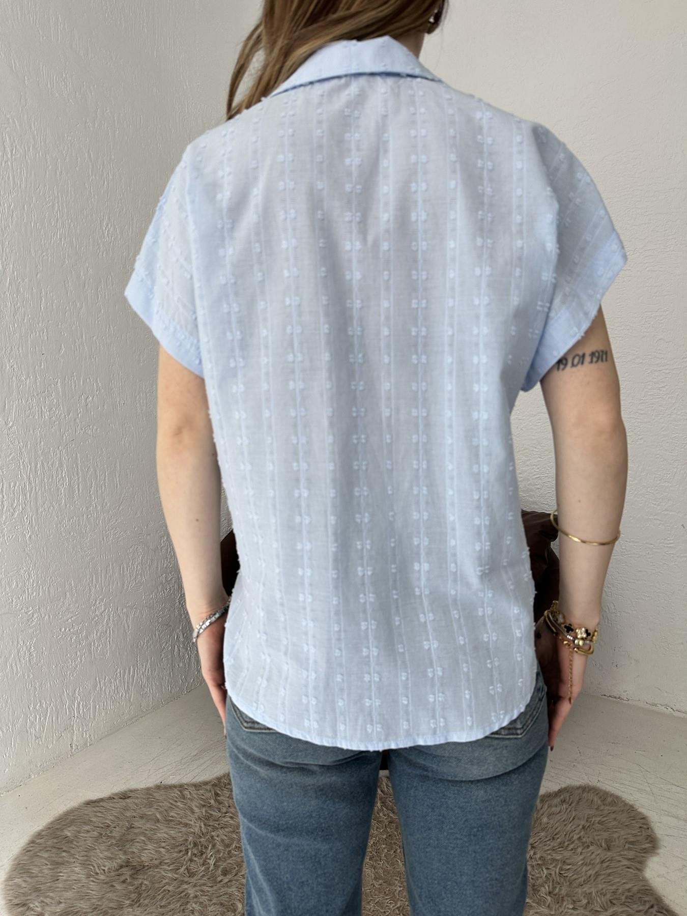 Kolsuz Gömlek Bebe mavi