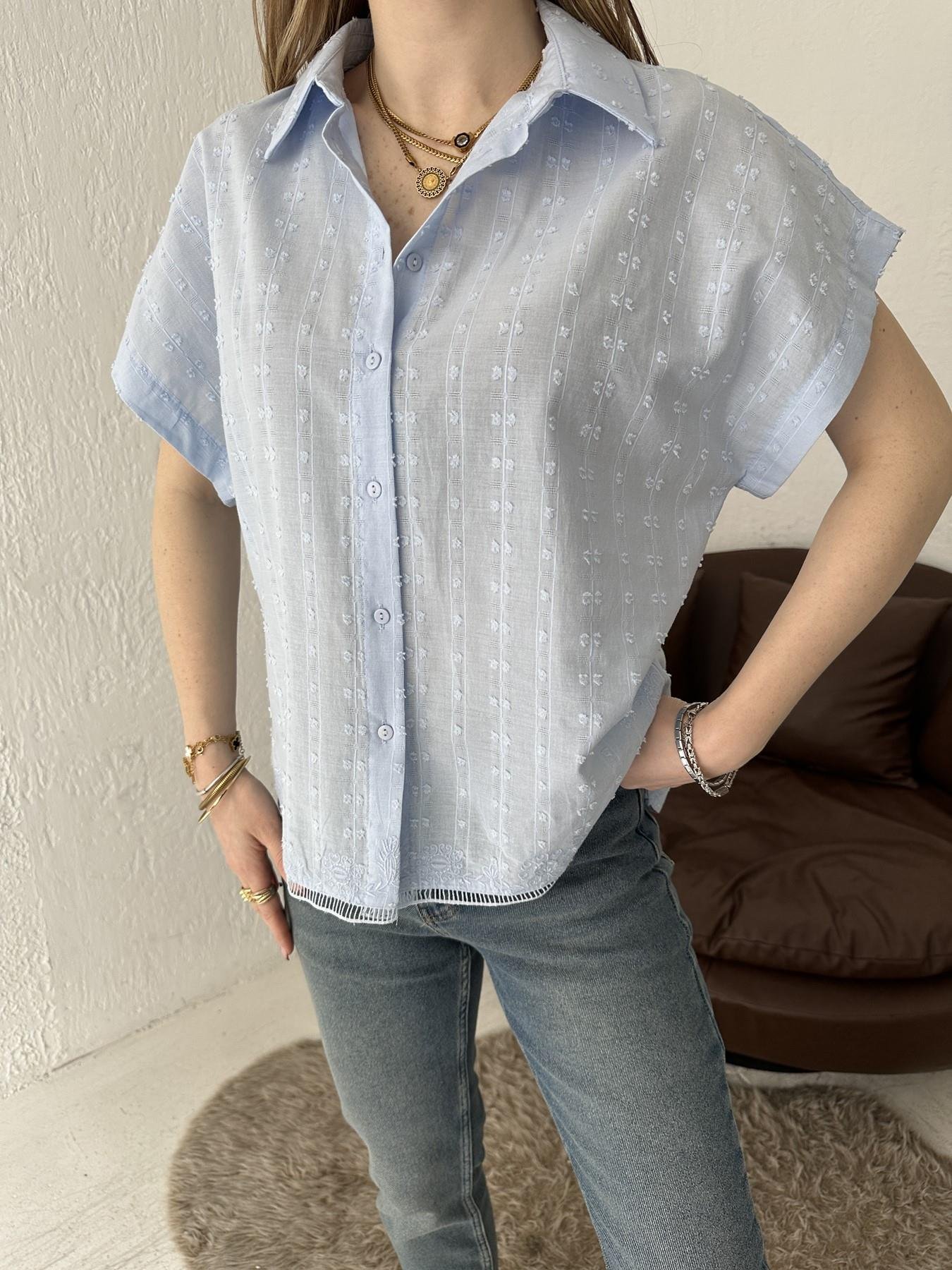 Kolsuz Gömlek Bebe mavi